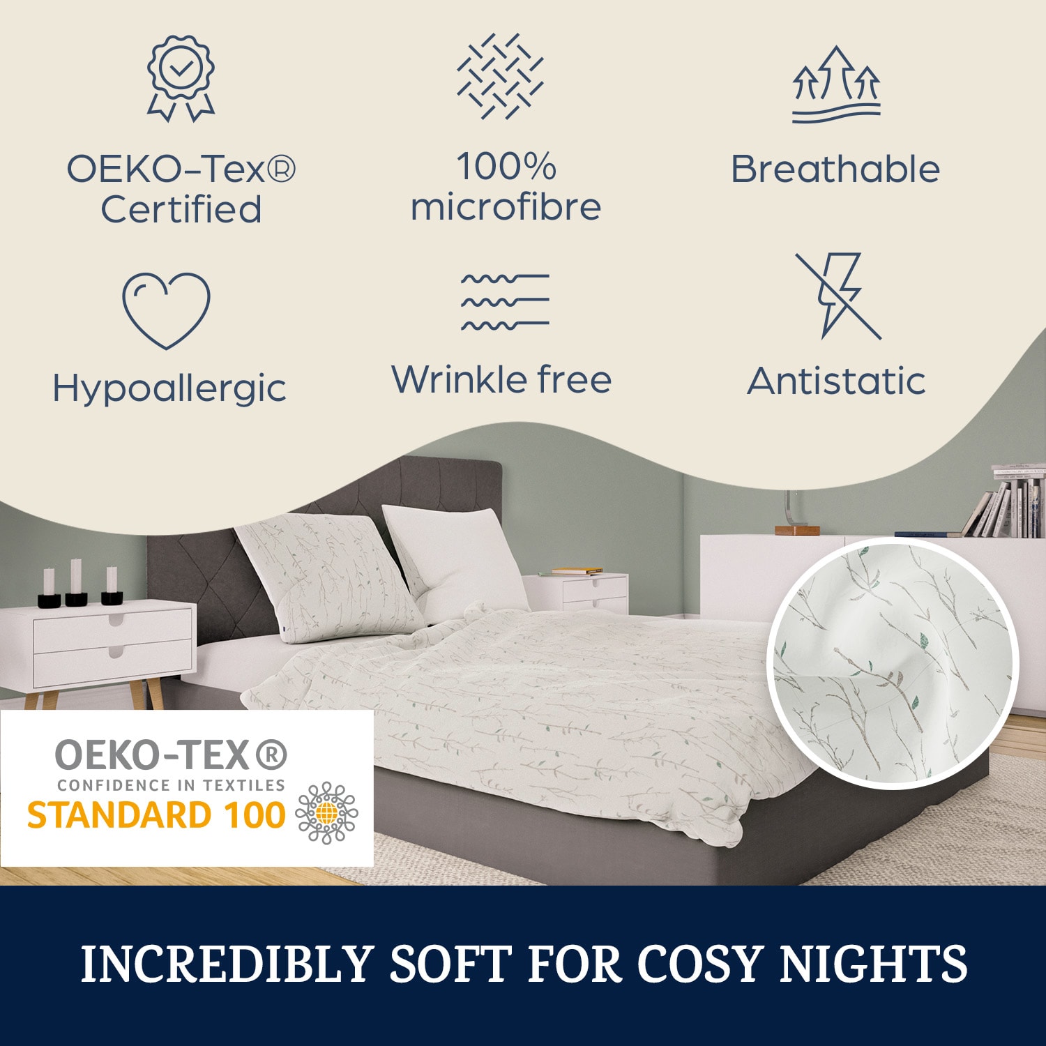 Sleepwise Soft Wonder Edition, posteľná bielizeň, 140x200 cm, mikrovlákno – Obrázok 2