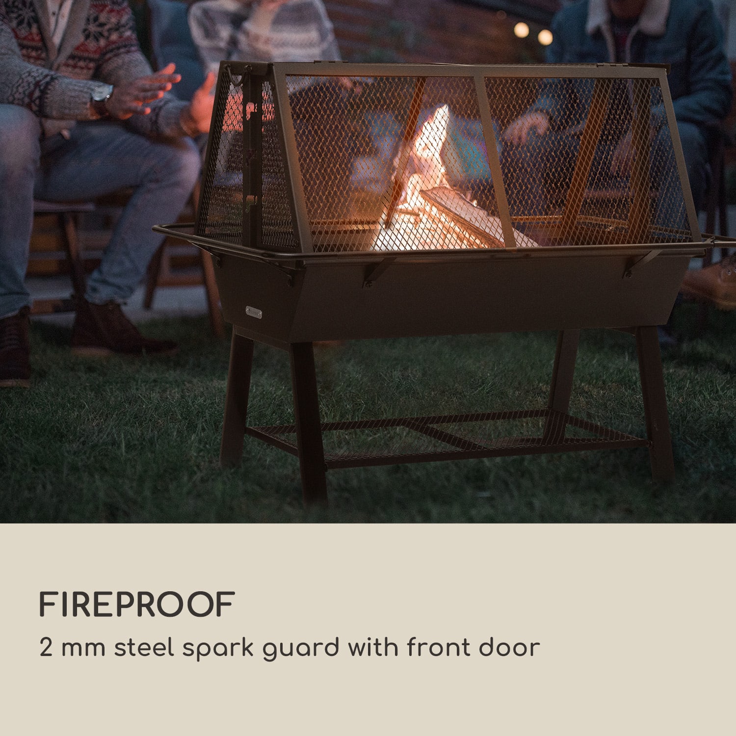 Blumfeldt Milos Alto, otočný gril, žiaruvzdorná oceľová konštrukcia, priehradka na drevo – Obrázok 2