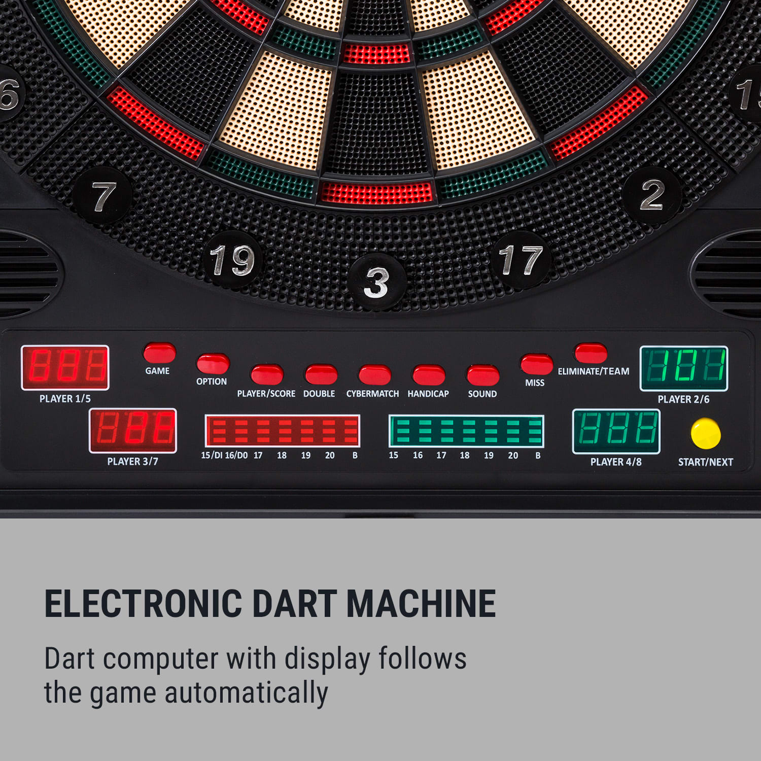 KLARFIT Dartmaster 180 šípky predné dvierka vrátane 12 šípok a 24 šípkových hrotov napájanie montáž na stenu – Obrázok 5