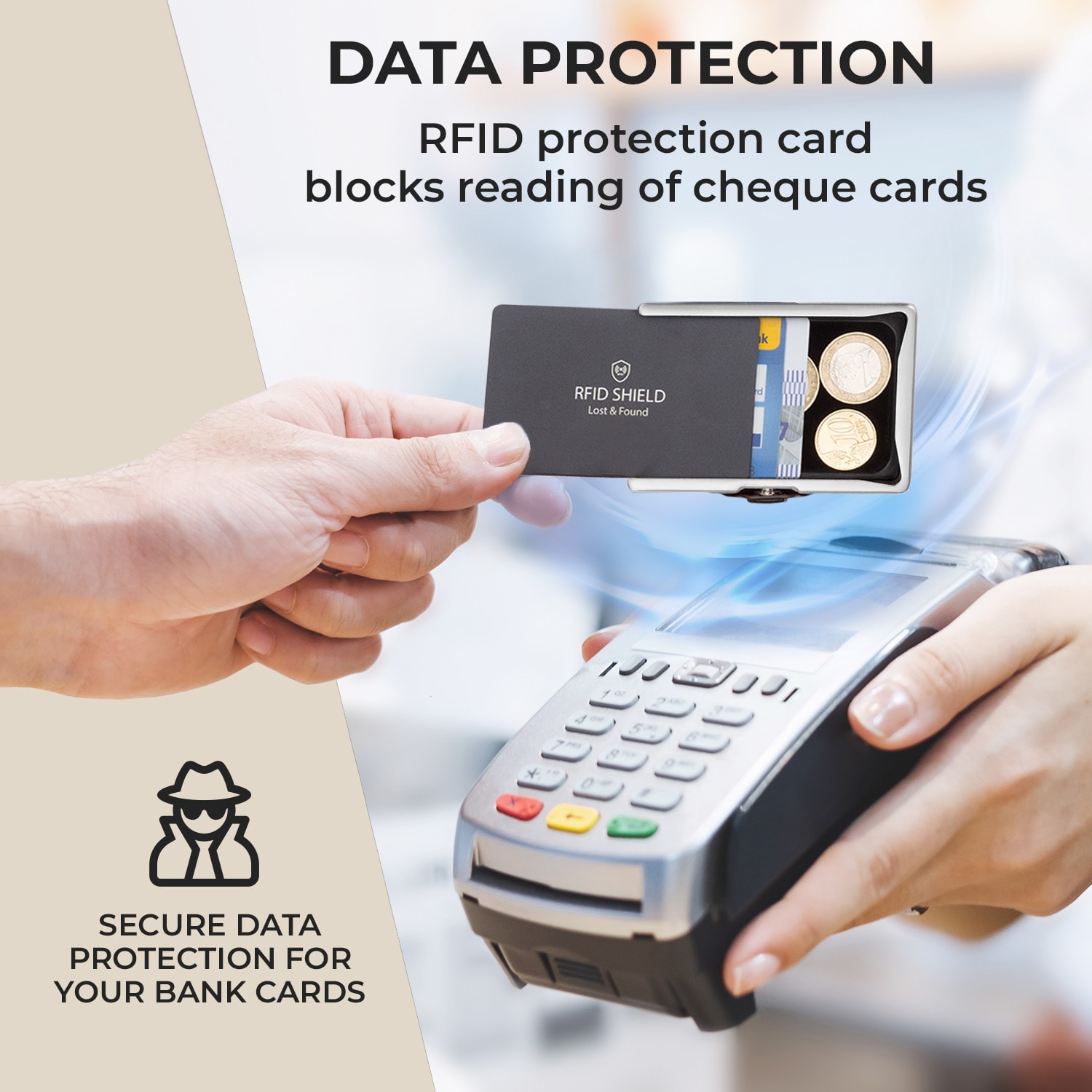 Slimpuro ZNAP Slim Wallet, 12 kariet, priehradka na mince, 8,9 x 1,8 x 6,3 cm (Š x V x H), ochrana RFID – Obrázok 3