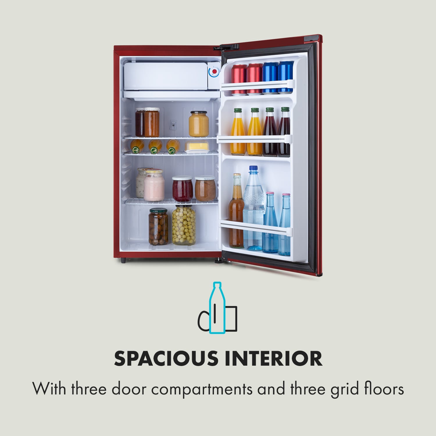 Klarstein Yummy, chladnička s mraziacim priestorom, 90 l, 42 dB – Obrázok 5