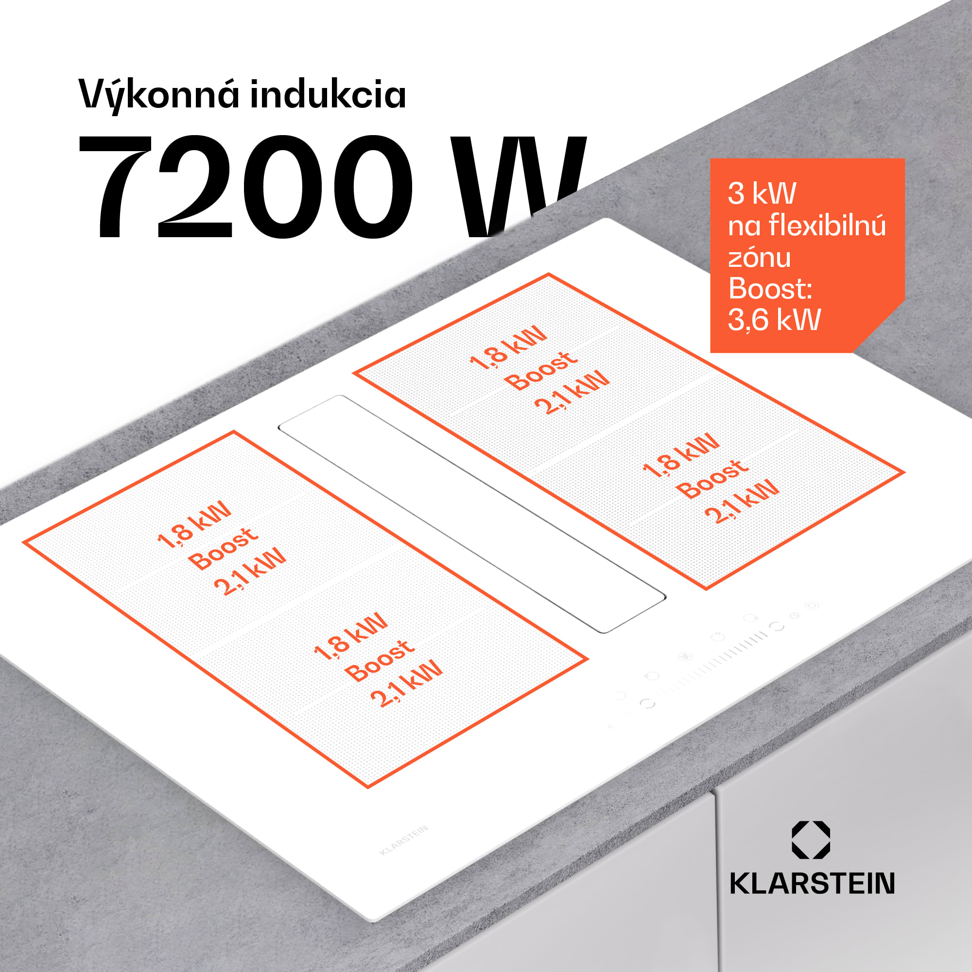 Klarstein Chef-Fusion Down Air System, 2 v 1, indukčná varná doska + digestor, výkonný, 7200 W – Obrázok 4