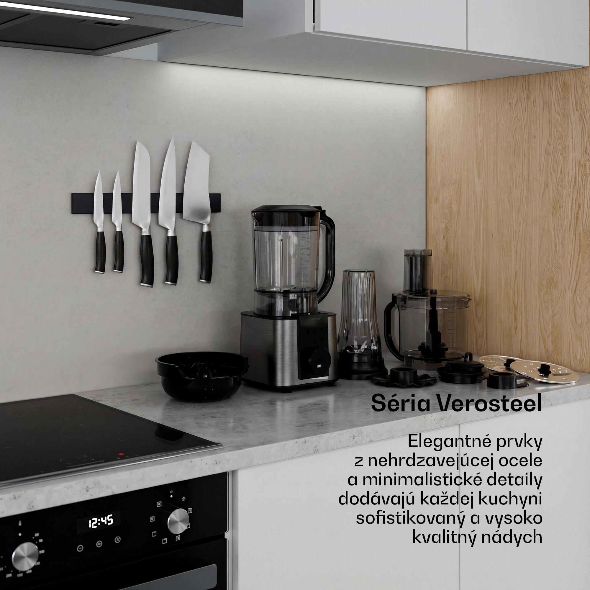 Klarstein Verosteel kuchynský robot s mixérom | miesenie, šľahanie a odšťavovanie | 1200 W | 2 l /1,75 l – Obrázok 2