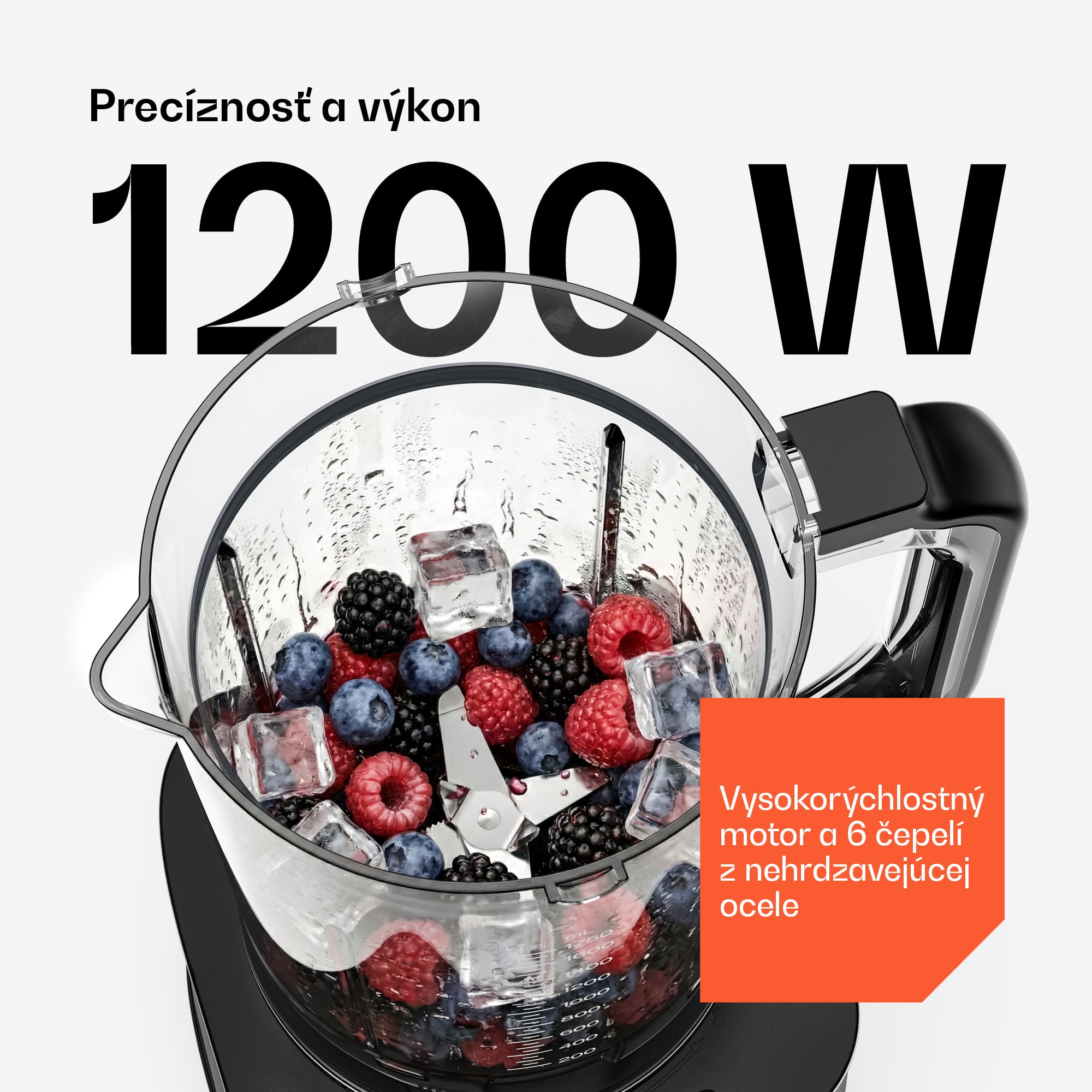 Klarstein Verosteel kuchynský robot s mixérom | miesenie, šľahanie a odšťavovanie | 1200 W | 2 l /1,75 l – Obrázok 4