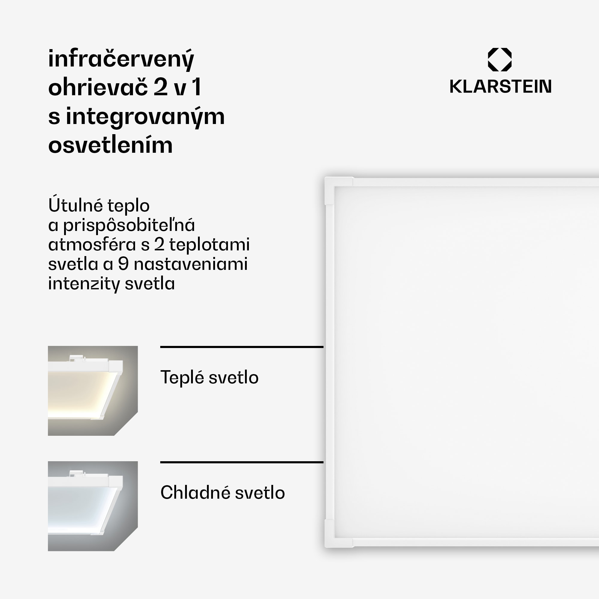 Klarstein Wondersky infračervený panel | 770 W | 4 - 8 m² | Minimalistický dizajn | 120 cm x 60 cm – Obrázok 3