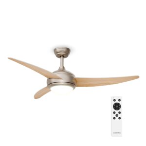 Klarstein El Paso stropný ventilátor so svetlom | 132 cm | 35 W | Tichá prevádzka | Drevo