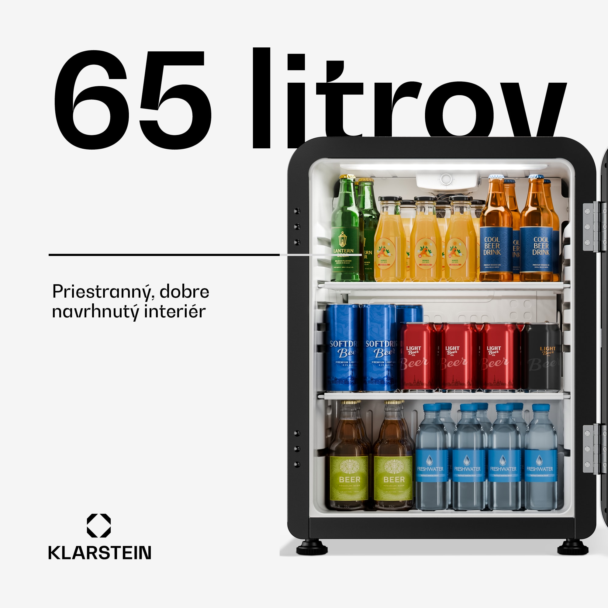 Klarstein Audrey Evo chladič nápojov | 56 x 38 cm | LED vnútorné osvetlenie | 85 W | 42 dB – Obrázok 2