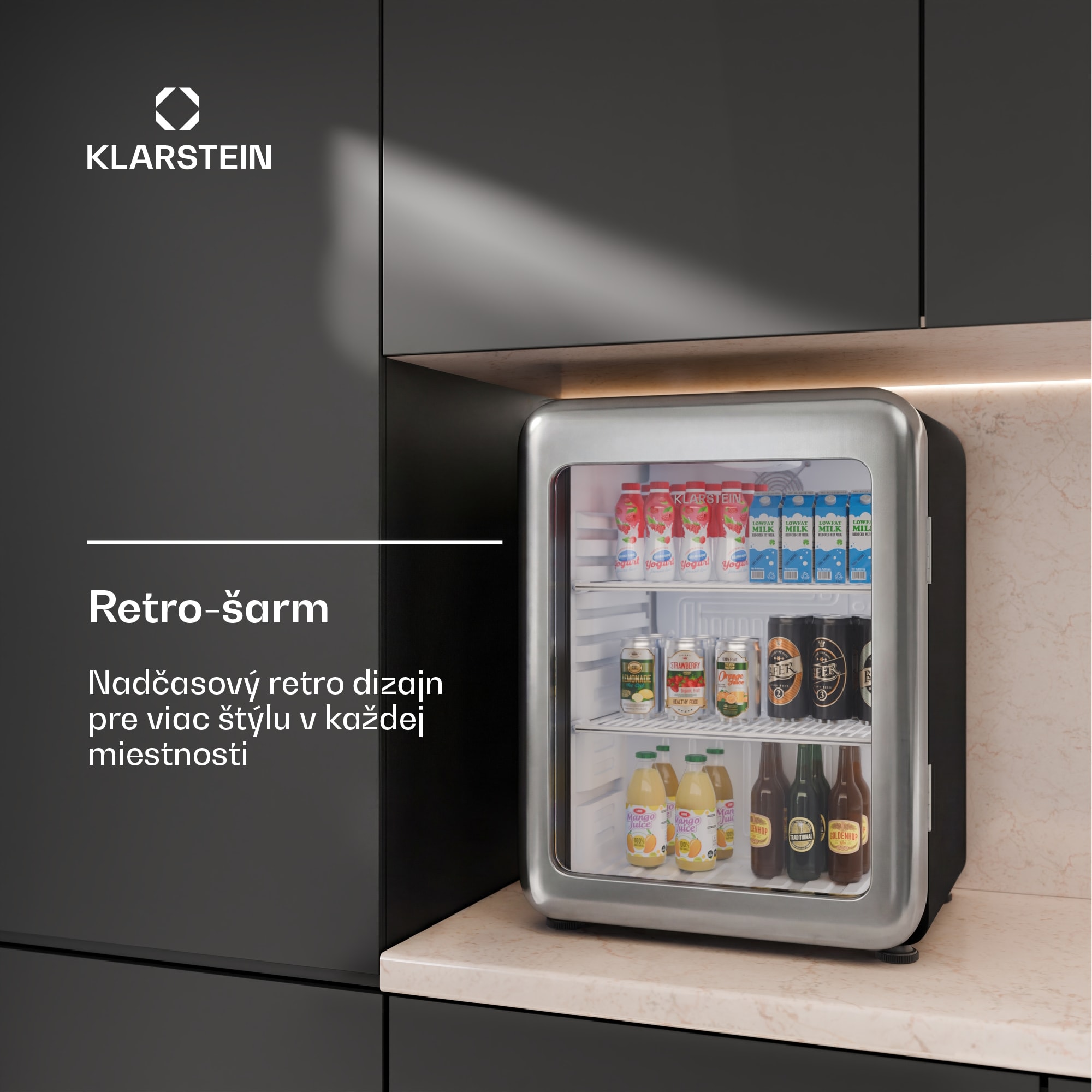 Klarstein Audrey Evo chladič nápojov | 56 x 38 cm | LED vnútorné osvetlenie | 85 W | 42 dB – Obrázok 3