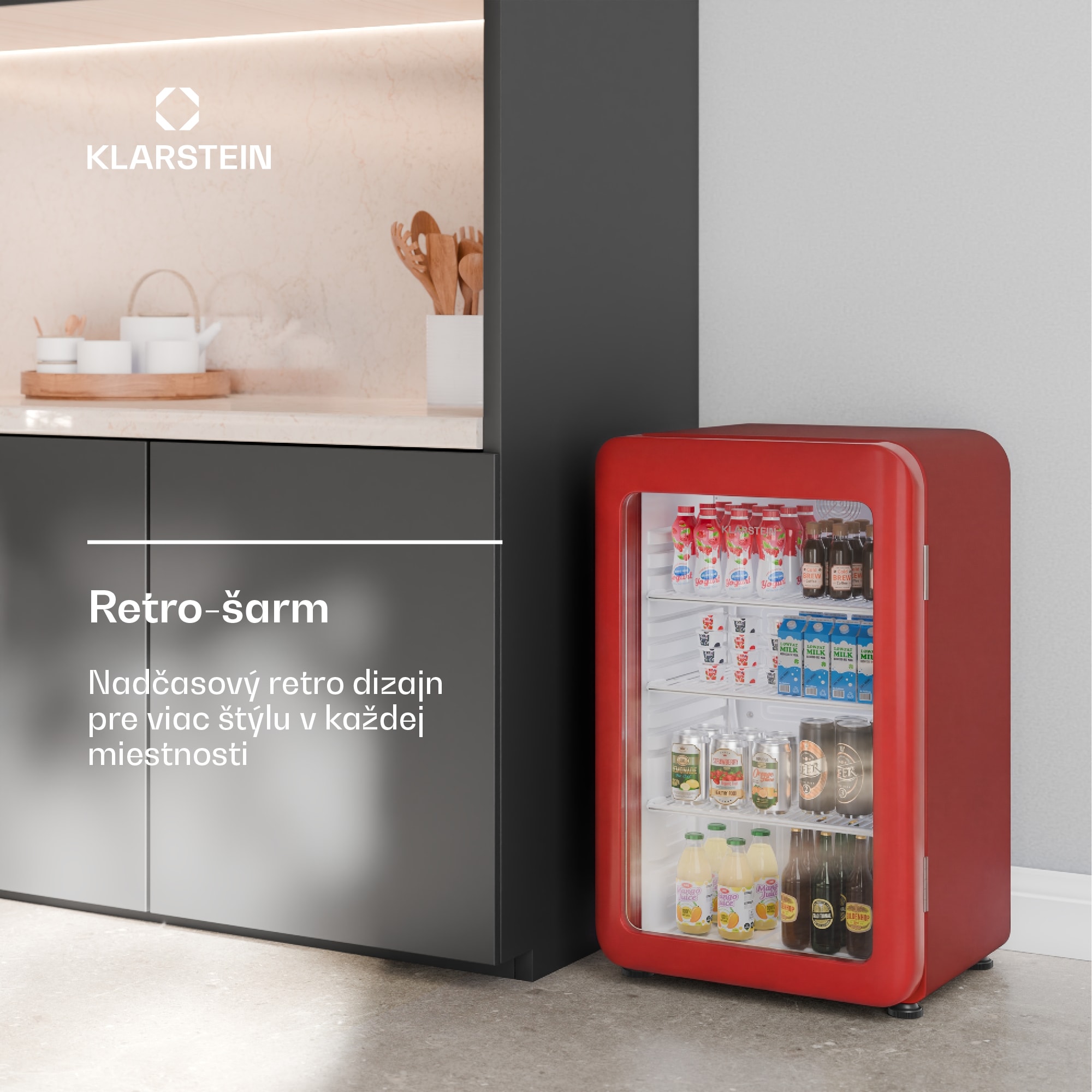 Klarstein Audrey Evo chladič nápojov | 74 x 38 cm | LED vnútorné osvetlenie | 95 W | 42 dB – Obrázok 3