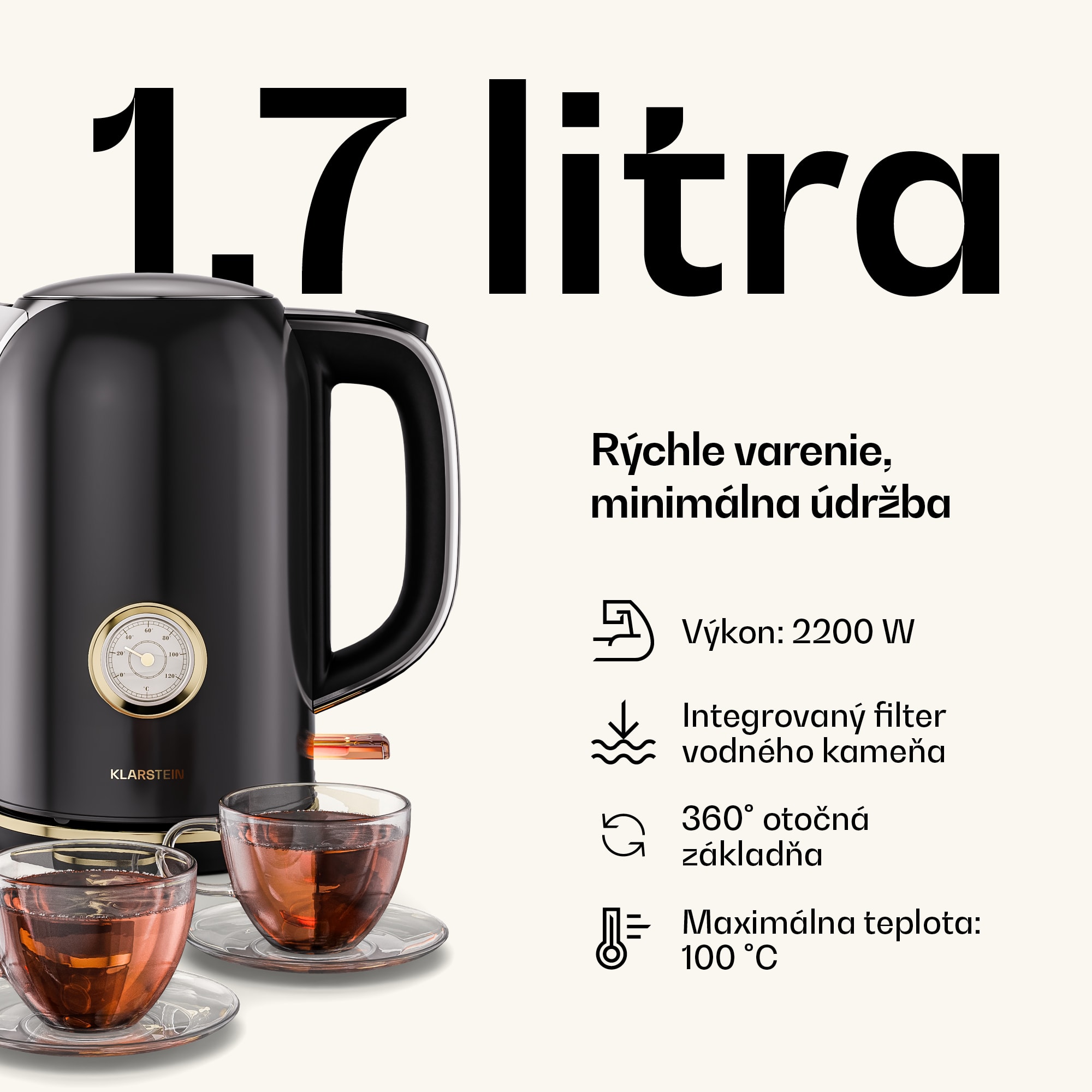 Klarstein Victoria základná raňajková súprava | 2-štrbinový hriankovač a kanvica – Obrázok 5