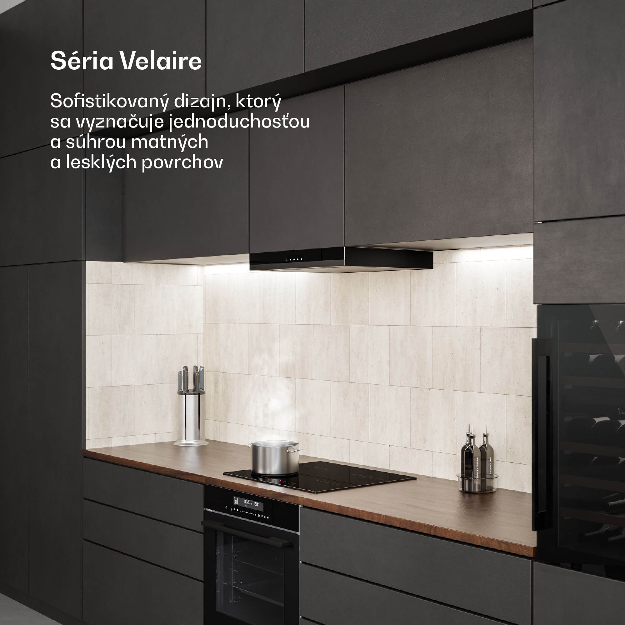 Klarstein Velaire indukčná varná doska + Velaire vstavaná rúra + Velaire teleskopický digestor | 60 cm – Obrázok 2