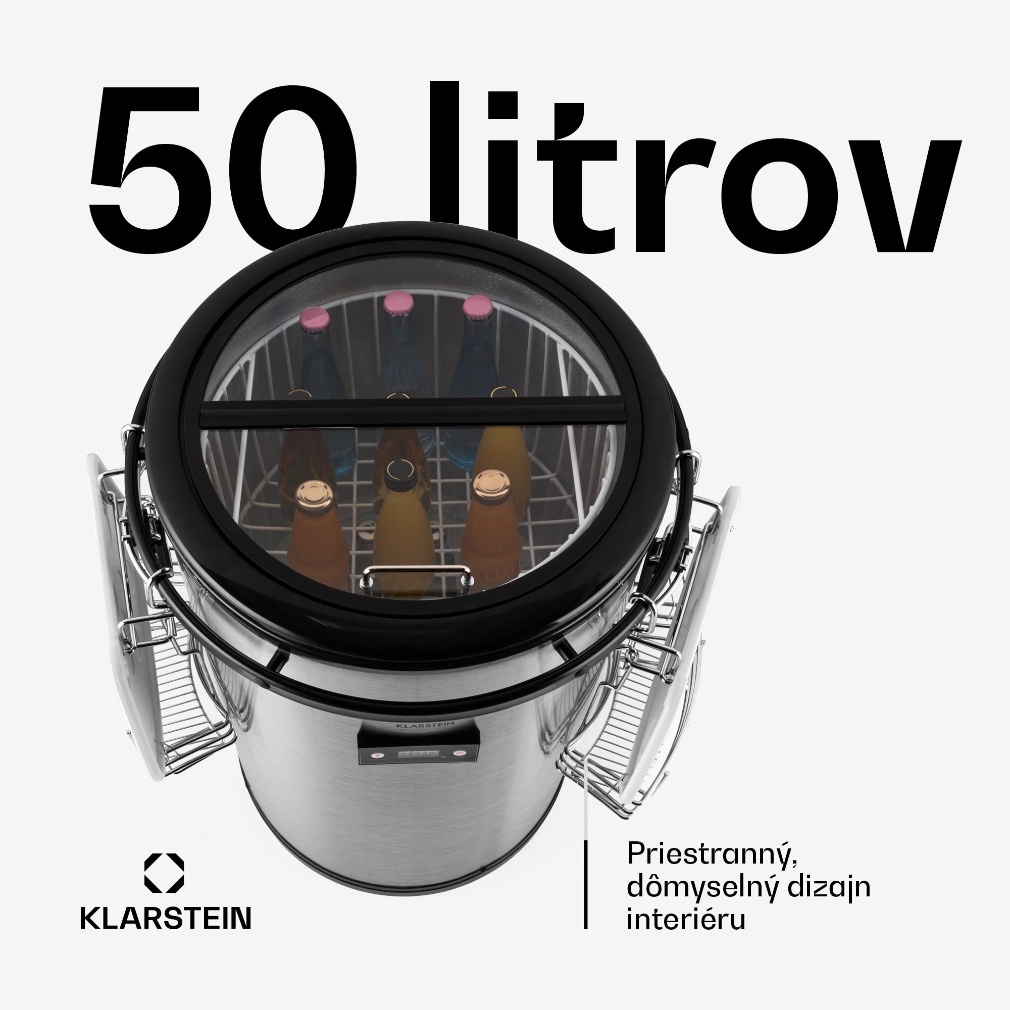 Klarstein Mr. Barbot, barová chladnička, 50 l, energet. trieda F, nehrdzavejúca oceľ – Obrázok 2