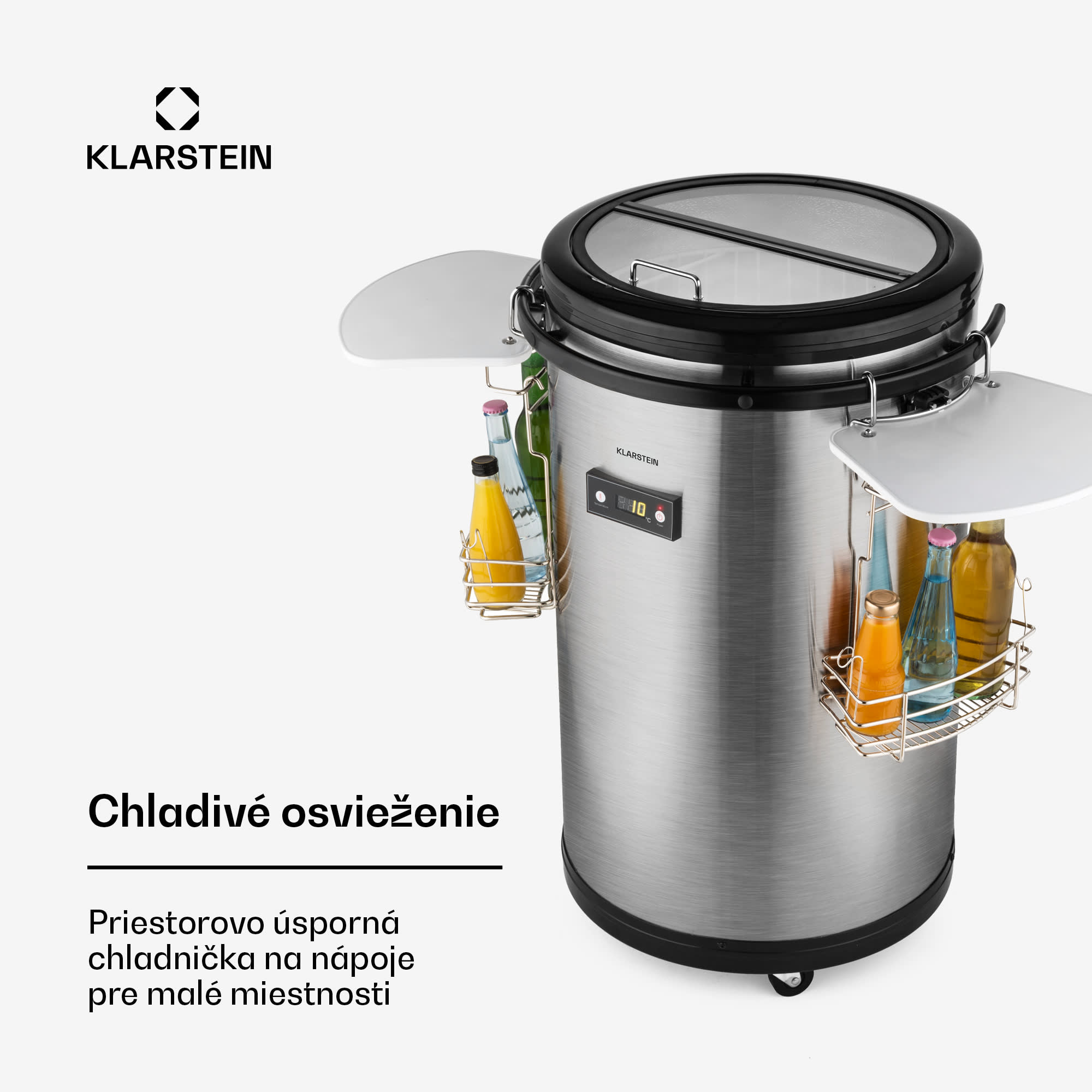 Klarstein Mr. Barbot, barová chladnička, 50 l, energet. trieda F, nehrdzavejúca oceľ – Obrázok 3