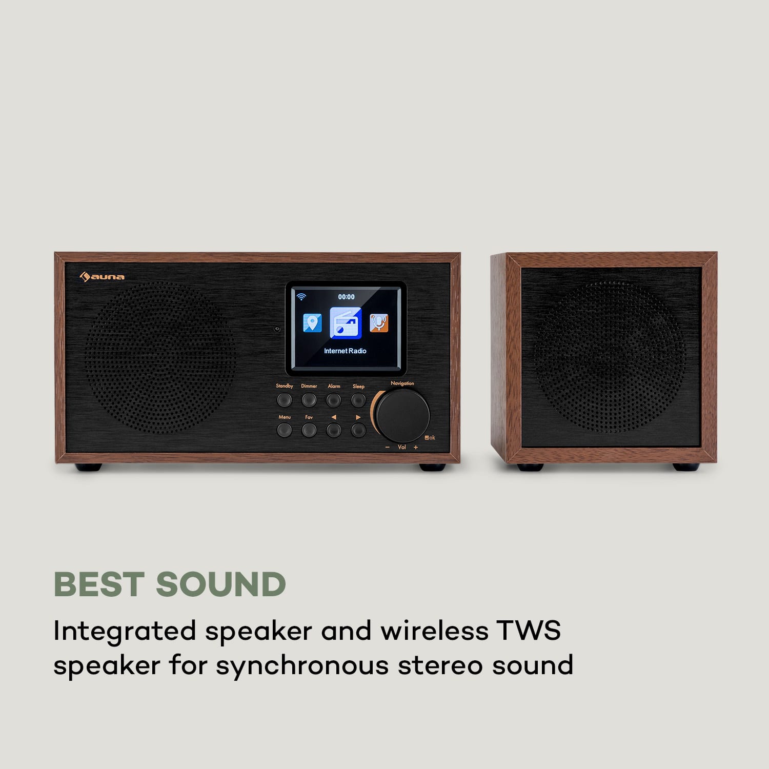 Auna Silver Star Mini Two, internetové DAB+/FM rádio, WiFi, BT, TWS reproduktor – Obrázok 3