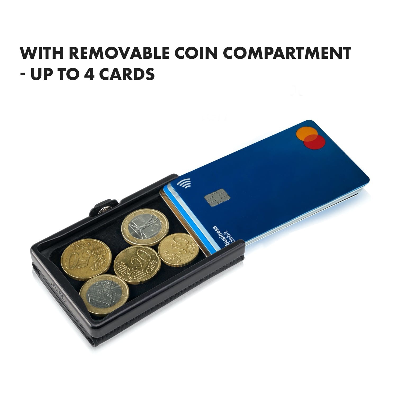 Slimpuro ZNAP, tenká peňaženka, 8 kariet, priečinok mince, 8,9 × 1,5 × 6,3 cm (Š × V × H), RFID ochrana – Obrázok 5