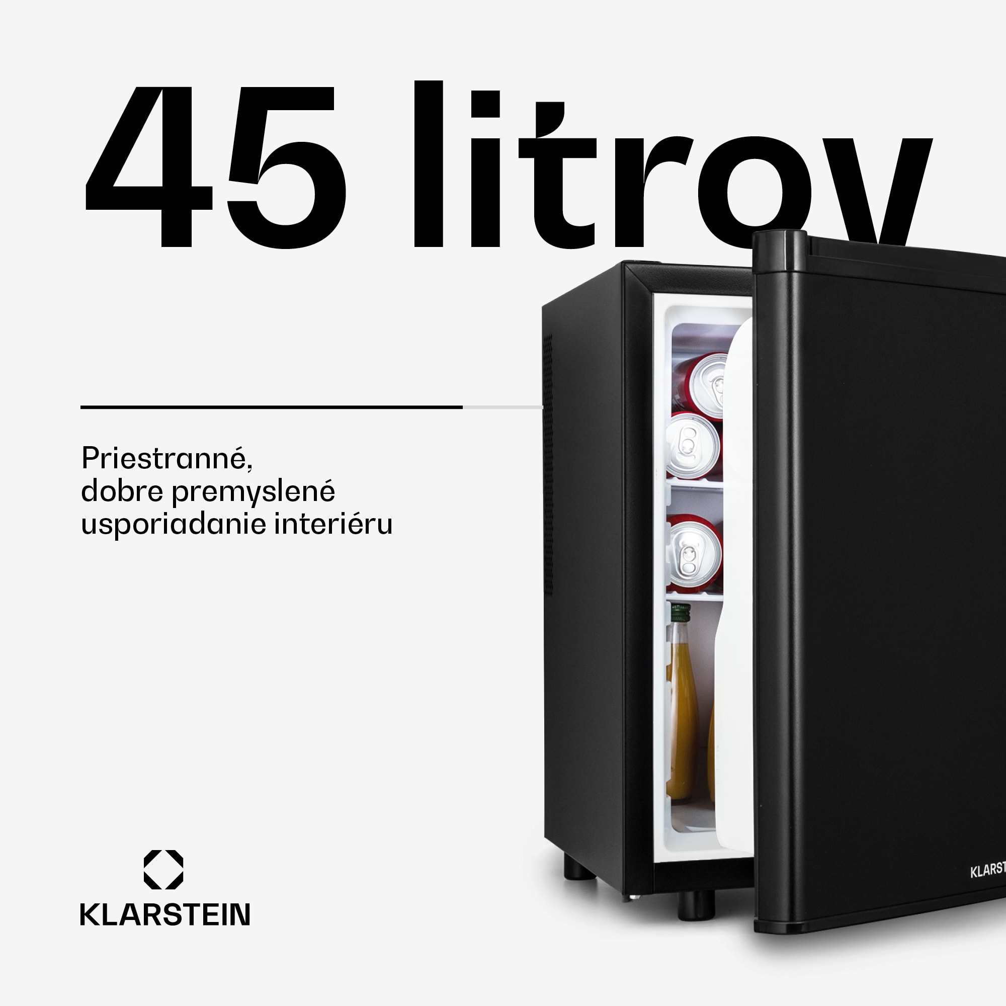 Klarstein Happy Hour 45, mini chladnička, minibar, chladnička na nápoje, 45 l, 26 dB – Obrázok 2
