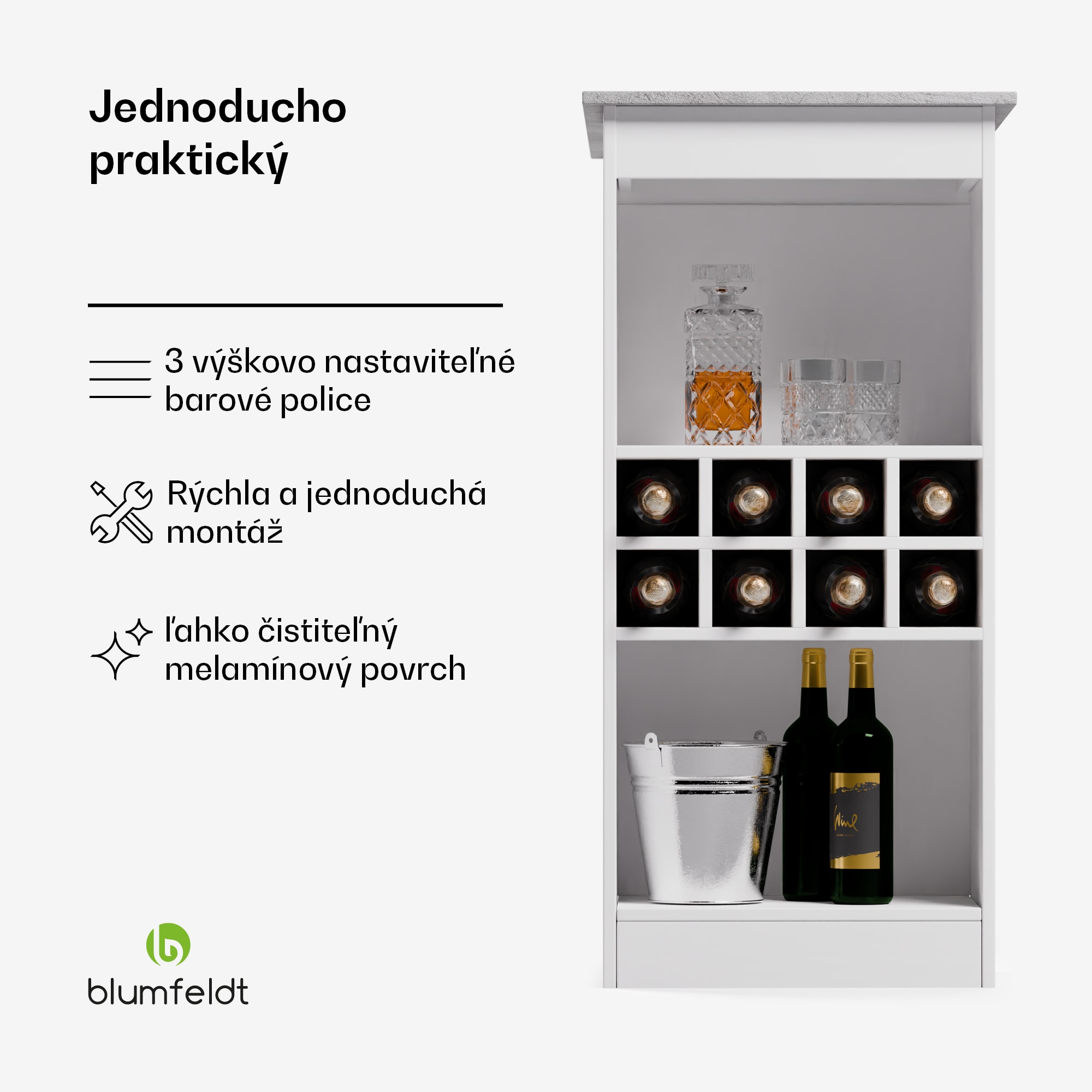 Blumfeldt Bellshill, barový stôl, pultový stôl, domáci bar – Obrázok 3