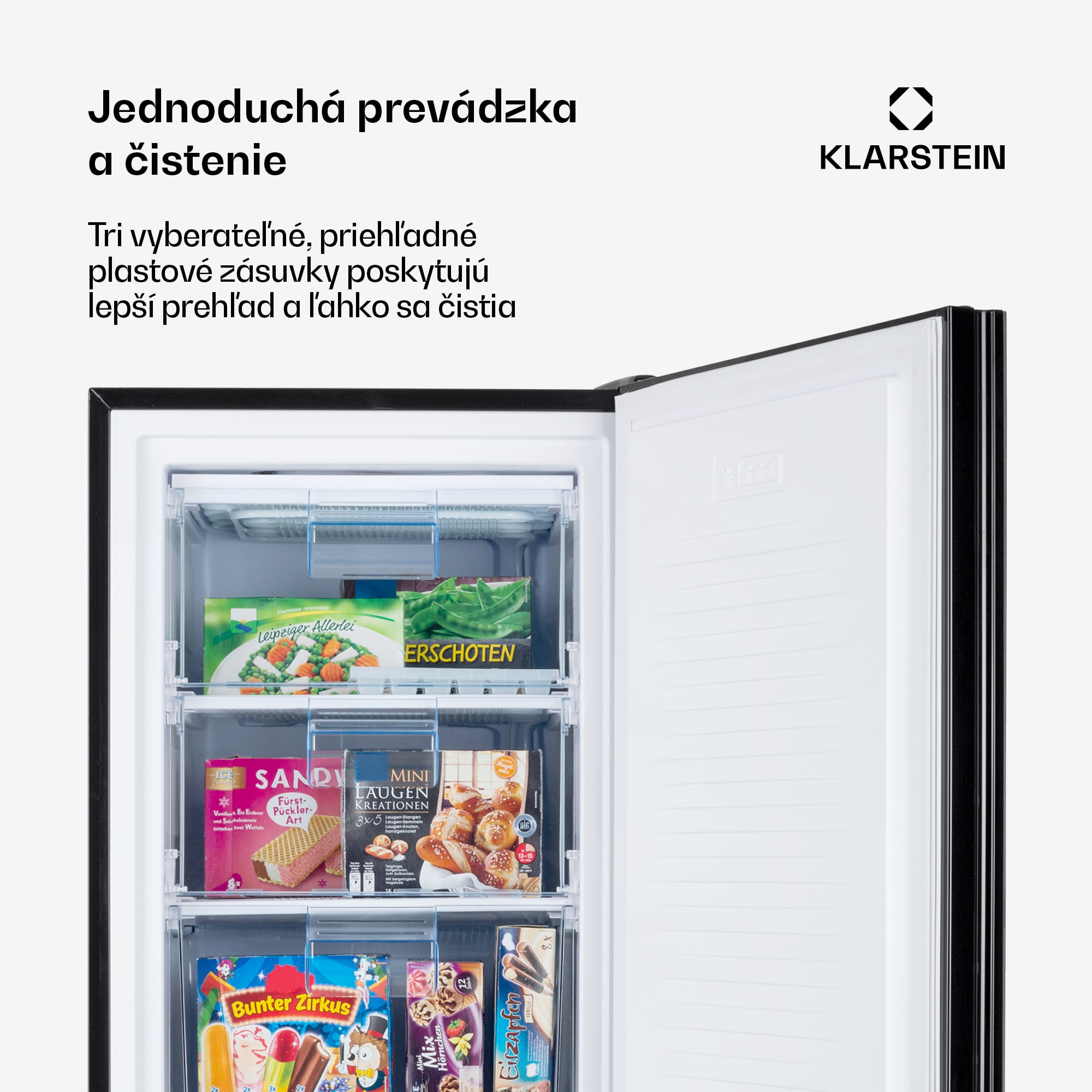 Klarstein Pluto 80L, mraznička, 4-hviezdičková, 80 l, do -18 °C – Obrázok 5