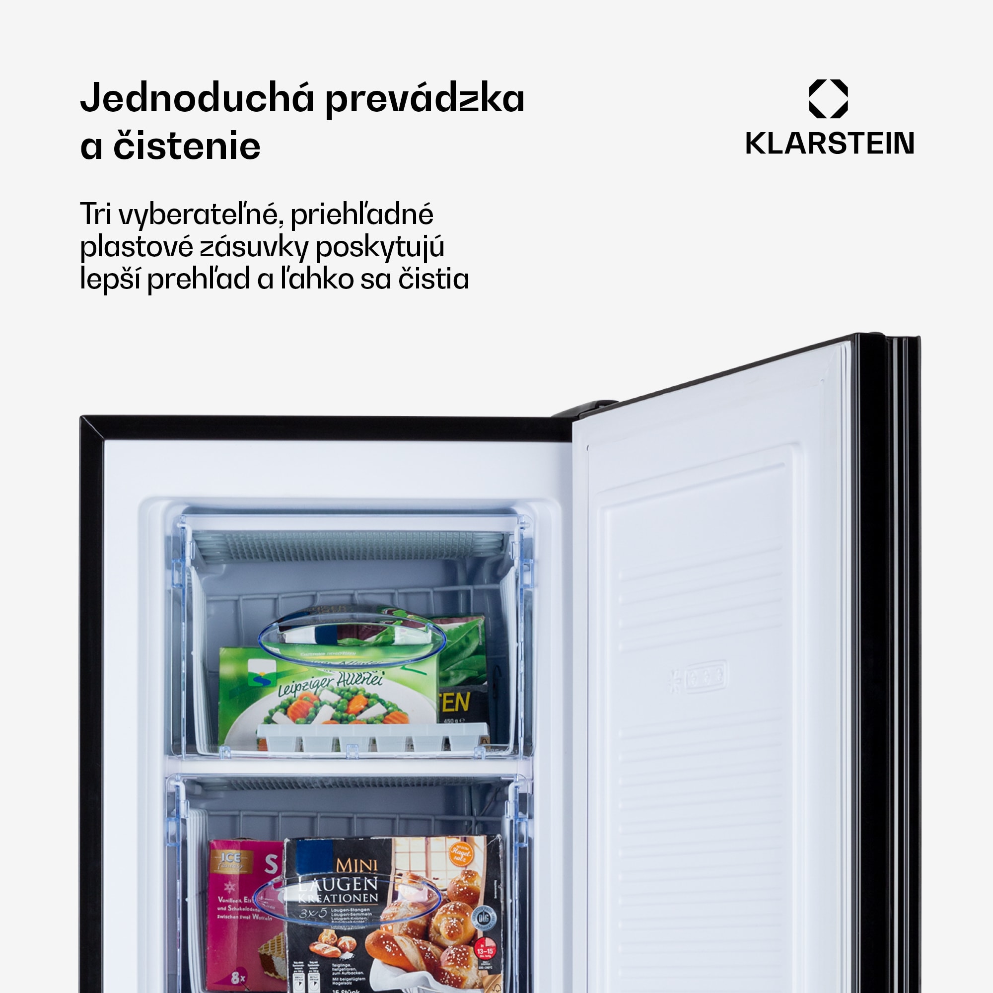 Klarstein Pluto 60L, mraznička, 4-hviezdičková, 60 l, do -18 °C – Obrázok 5