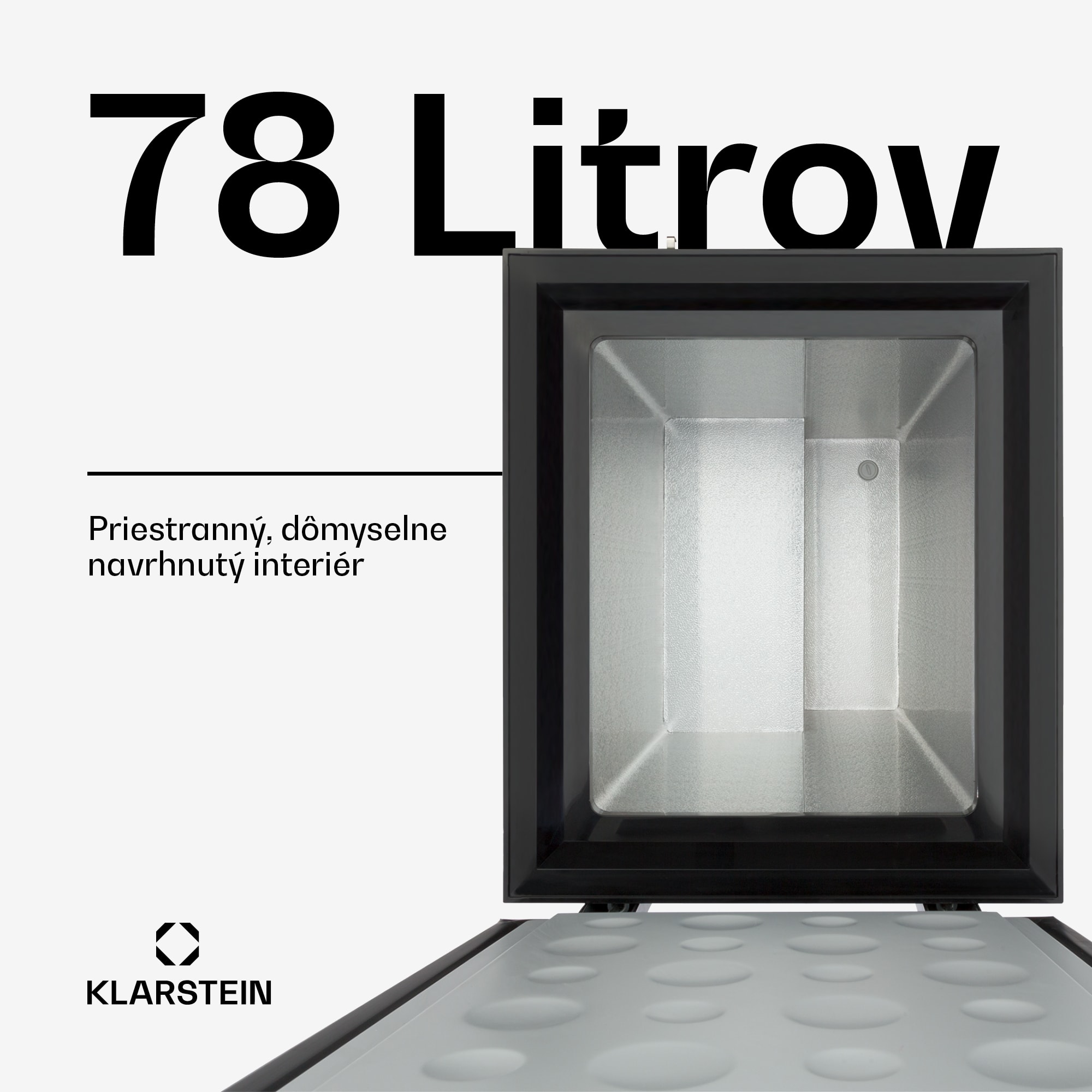 Klarstein Iceblokk 80, mraziaci box, voľne stojaci, 78 l, uzamykateľný, energet. trieda F, čierna – Obrázok 2