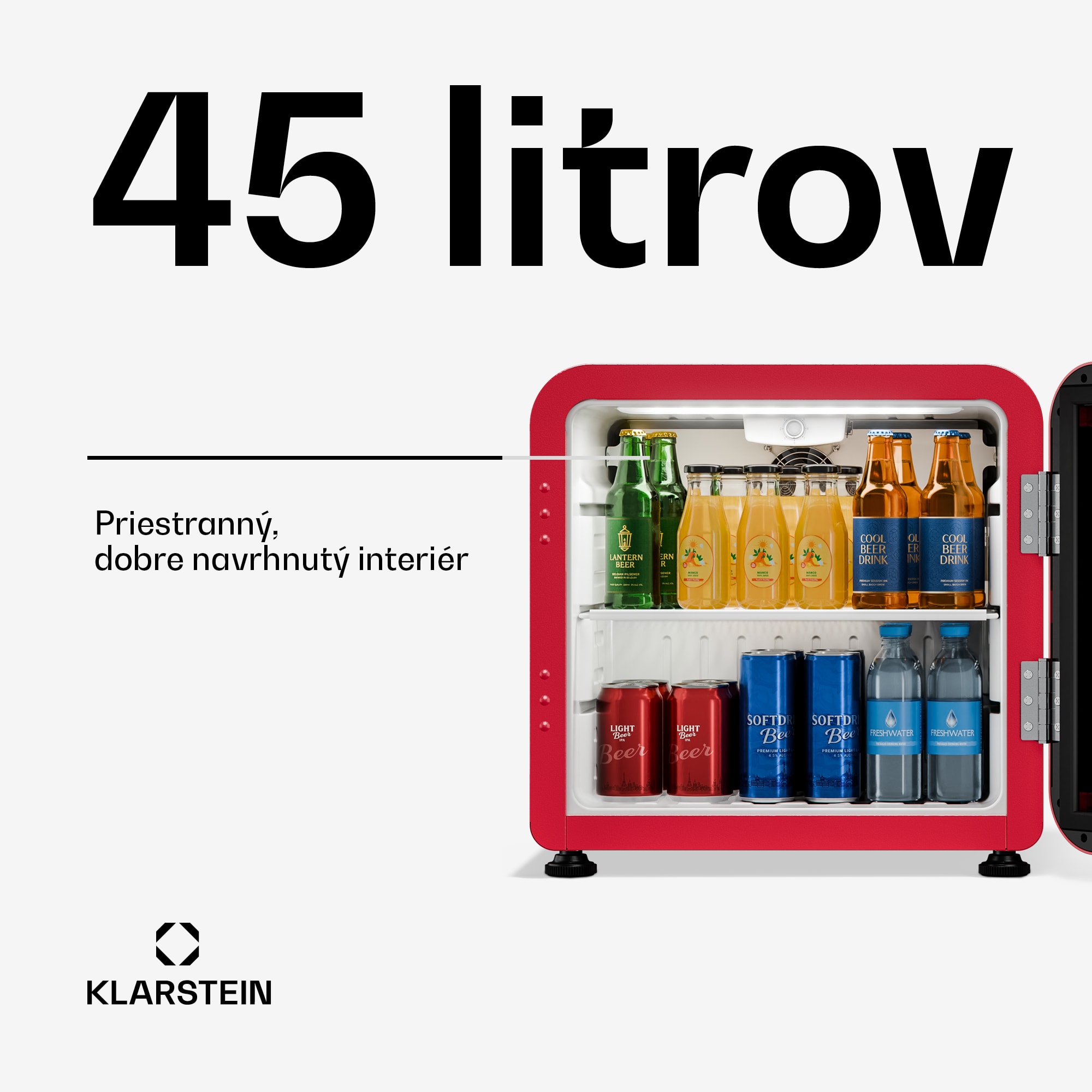 Klarstein Audrey Evo chladič nápojov | 39 x 38 cm | LED vnútorné osvetlenie | 75 W | 42 dB – Obrázok 2