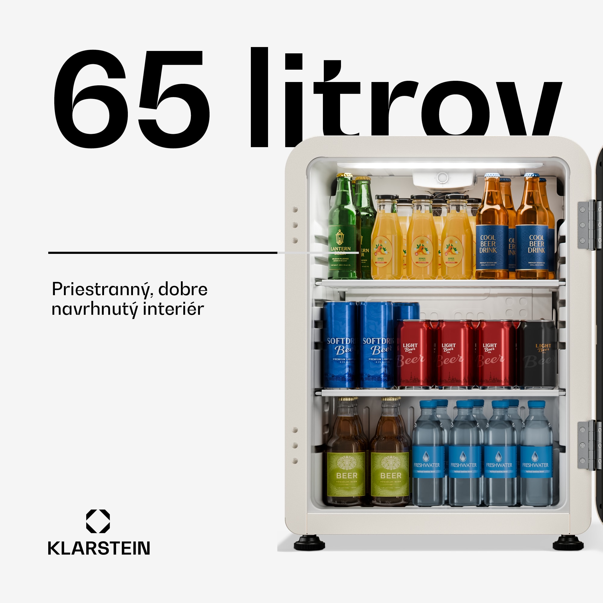 Klarstein Audrey Evo chladič nápojov | 56 x 38 cm | LED vnútorné osvetlenie | 85 W | 42 dB – Obrázok 2