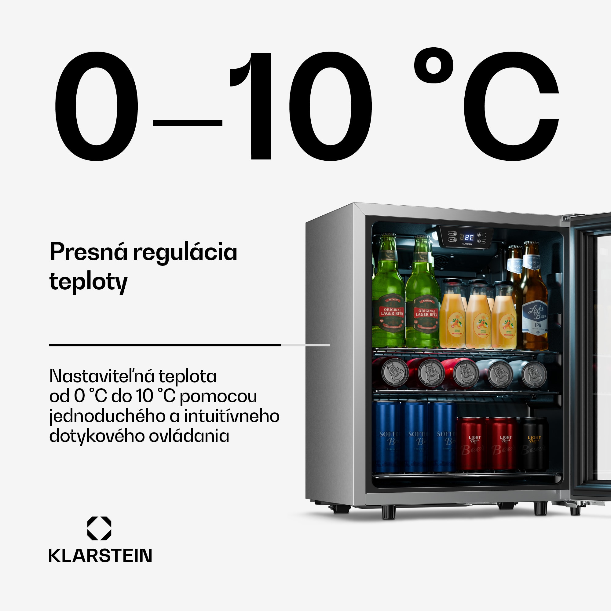 Klarstein LuxeChill chladnička na nápoje | 64 x 48 cm | LED vnútorné osvetlenie | Čierna – Obrázok 4