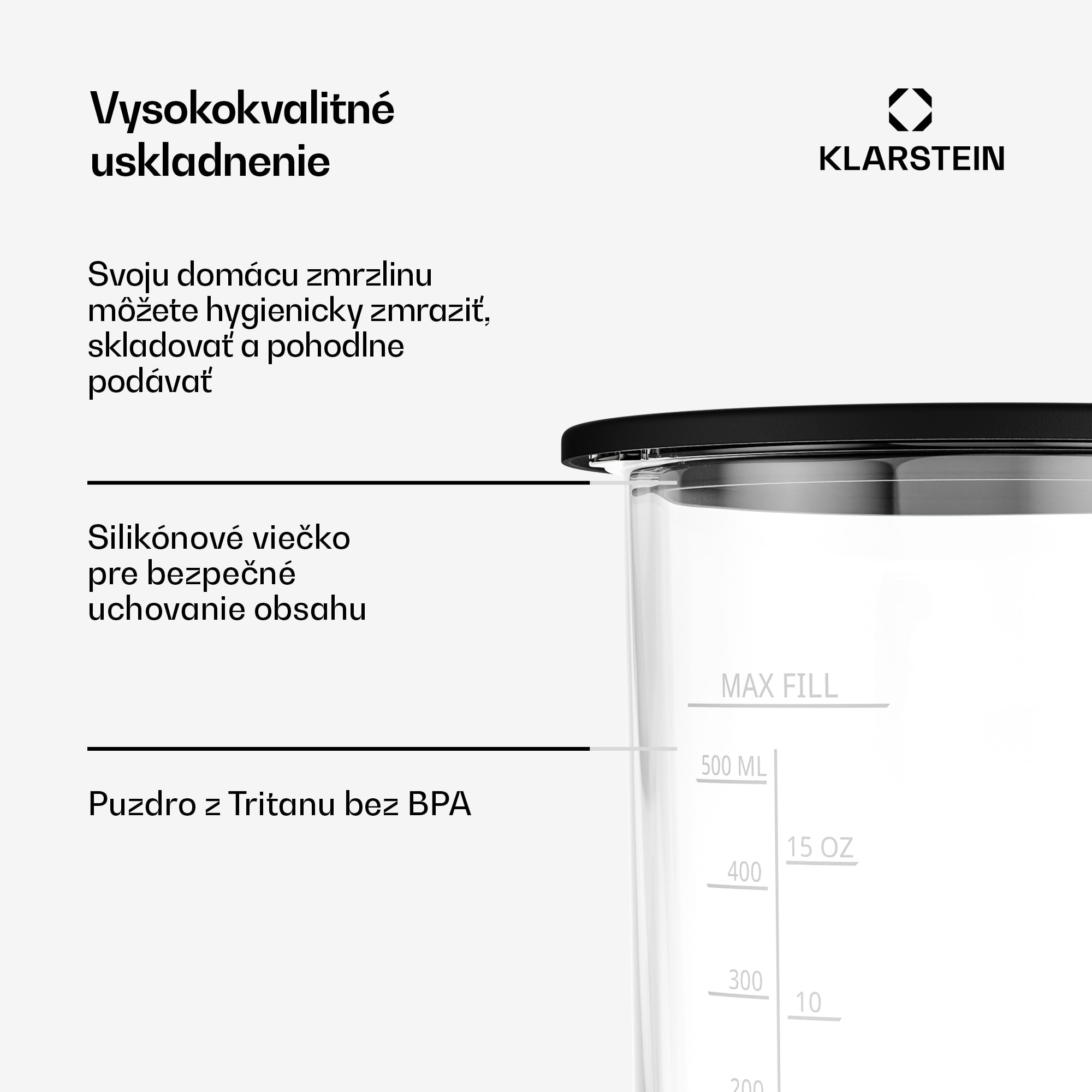 Klarstein Velaire nádoba na zmrzlinu | 0,6 litra | Tritan | odolná | silikónové veko | vhodná do umývačky riadu – Obrázok 3