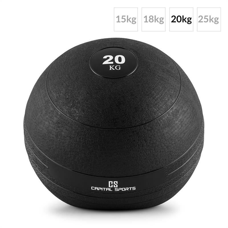 Capital Sports Groundcracker, čierny, 20 kg, slamball, guma – Obrázok 2
