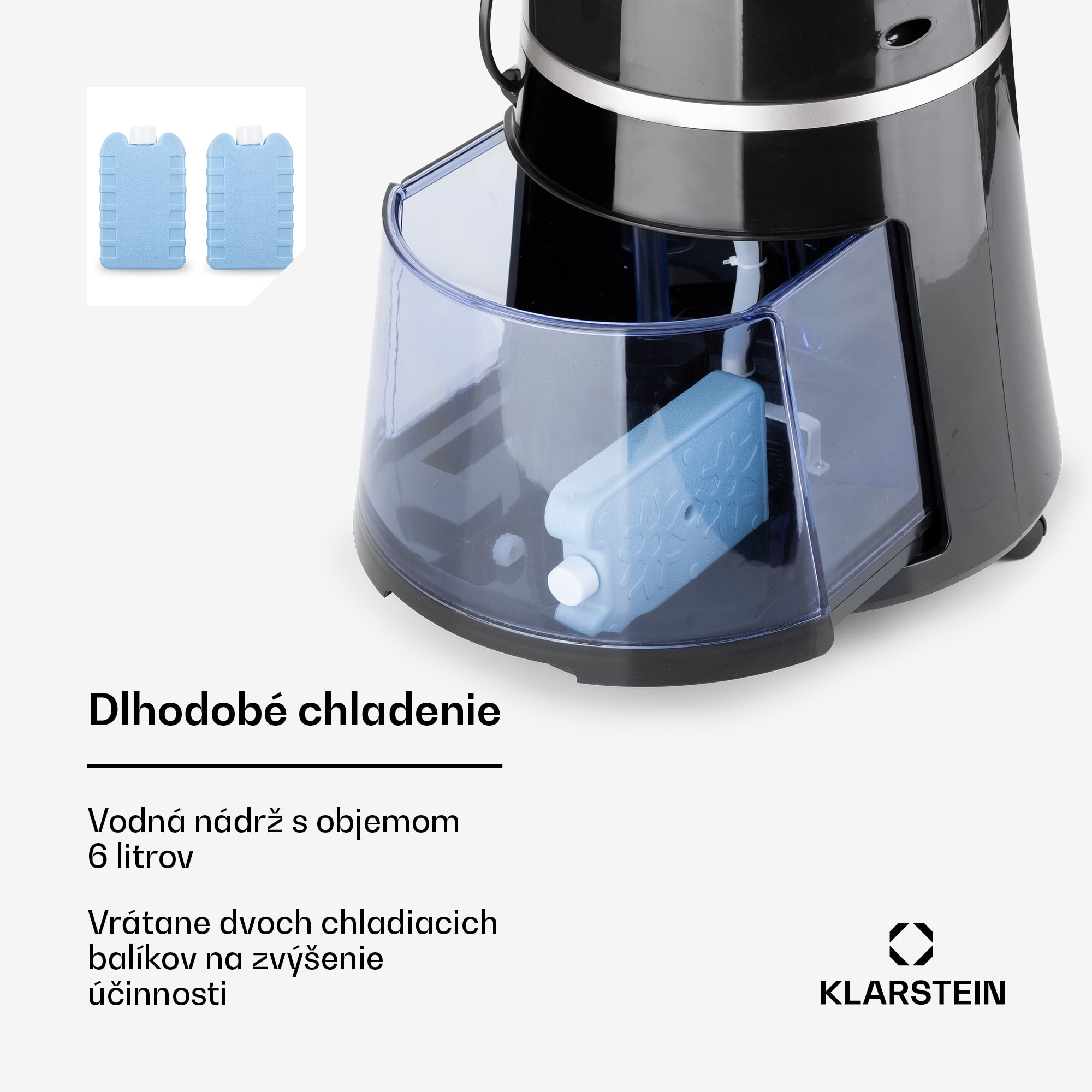 Klarstein Skyscraper Ice, 4 v 1 ochladzovač vzduchu, ventilátor, čistička vzduchu, zvlhčovač, 45 W, 180 m³/h, oscilácia, mobilný, diaľkové ovládanie – Obrázok 5