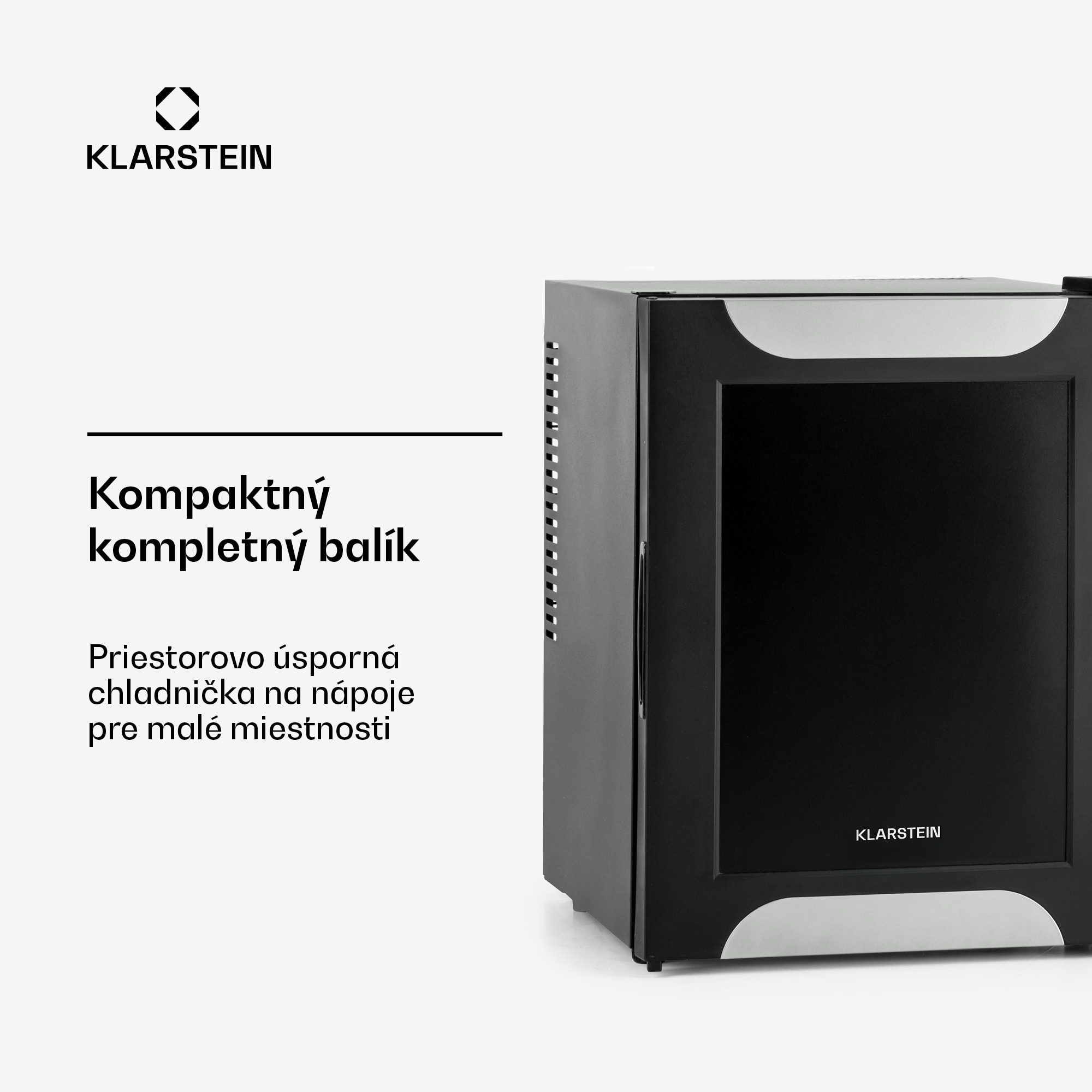 Klarstein Happy Hour, mini chladnička, 33 l, nehlučná, energet. trieda G, čierna s dekoratívnymi dverami – Obrázok 3
