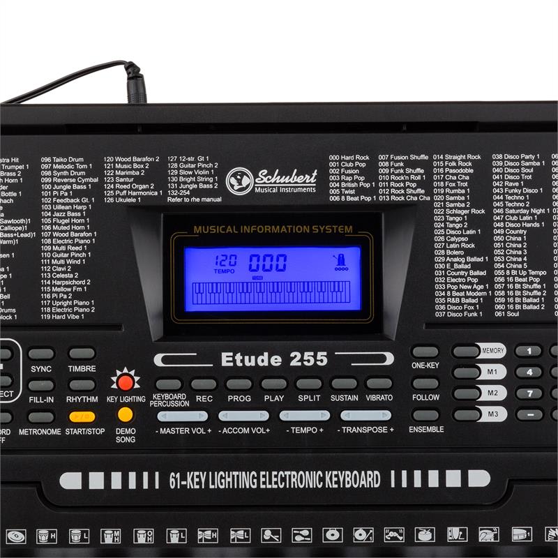 SCHUBERT Etude 225 USB, nácvičný elektronický klavír, 61 klávesov, podsvietené klávesy – Obrázok 4