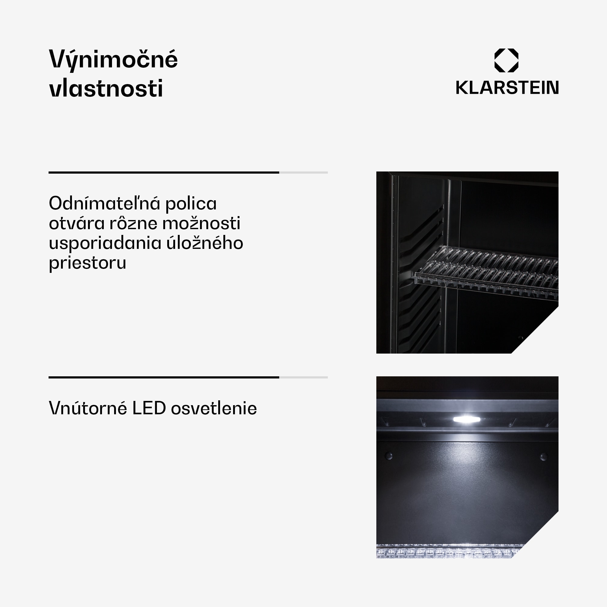 Klarstein Brooklyn 24, mini chladnička, sklenené dvierka, LED osvetlenie, police – Obrázok 5