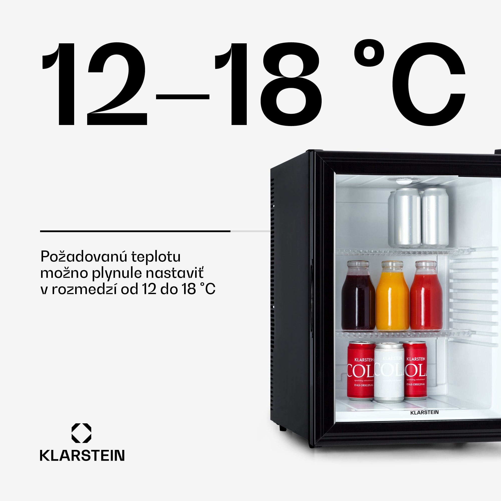 Klarstein Brooklyn 42, mini chladnička, sklenené dvere, LED osvetlenie, police – Obrázok 4