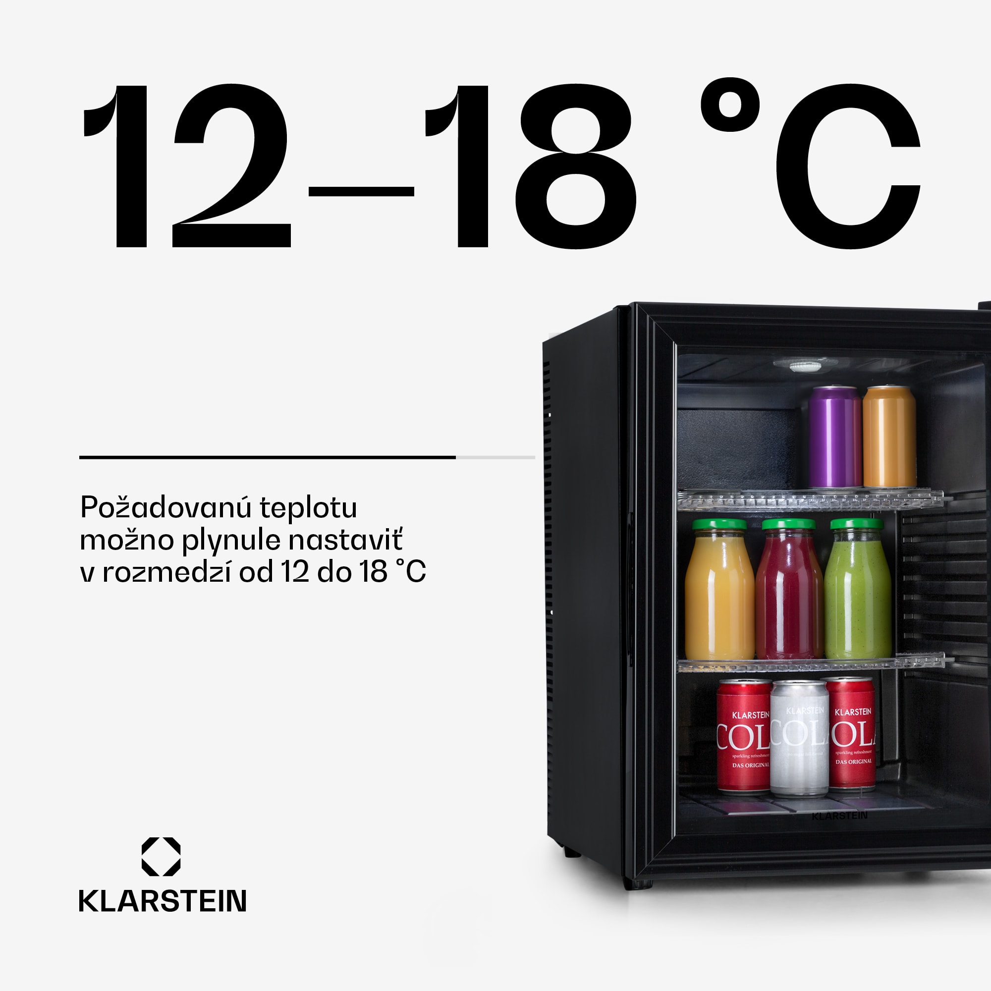 Klarstein Brooklyn 42, mini chladnička, sklenené dvere, LED osvetlenie, police – Obrázok 4