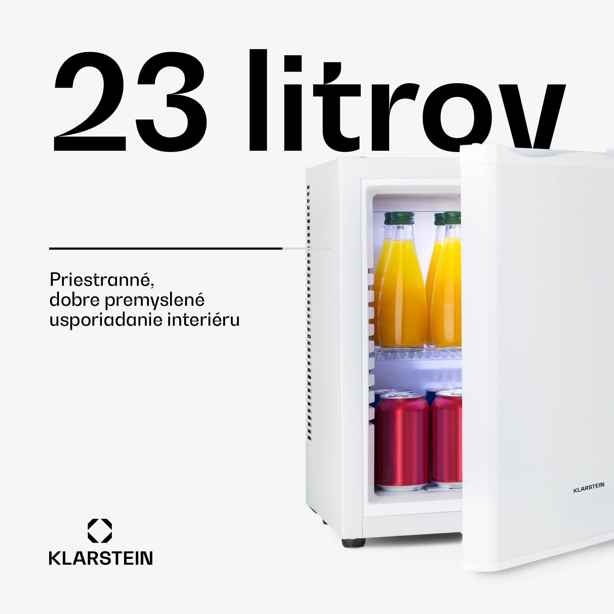 Klarstein Happy Hour, minibar, 5-15°C, energet. trieda G, tichý, 23dB, LED svetlo – Obrázok 2
