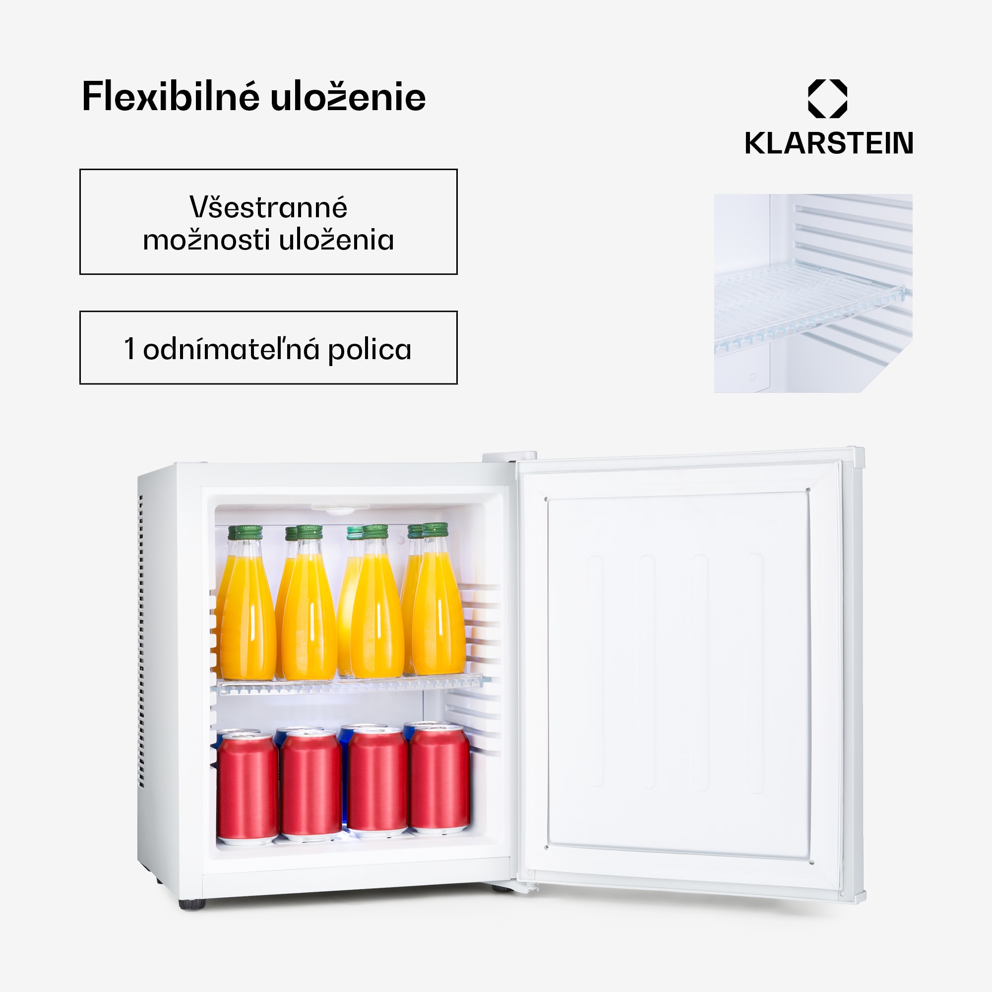 Klarstein Happy Hour, minibar, 5-15°C, energet. trieda G, tichý, 23dB, LED svetlo – Obrázok 5