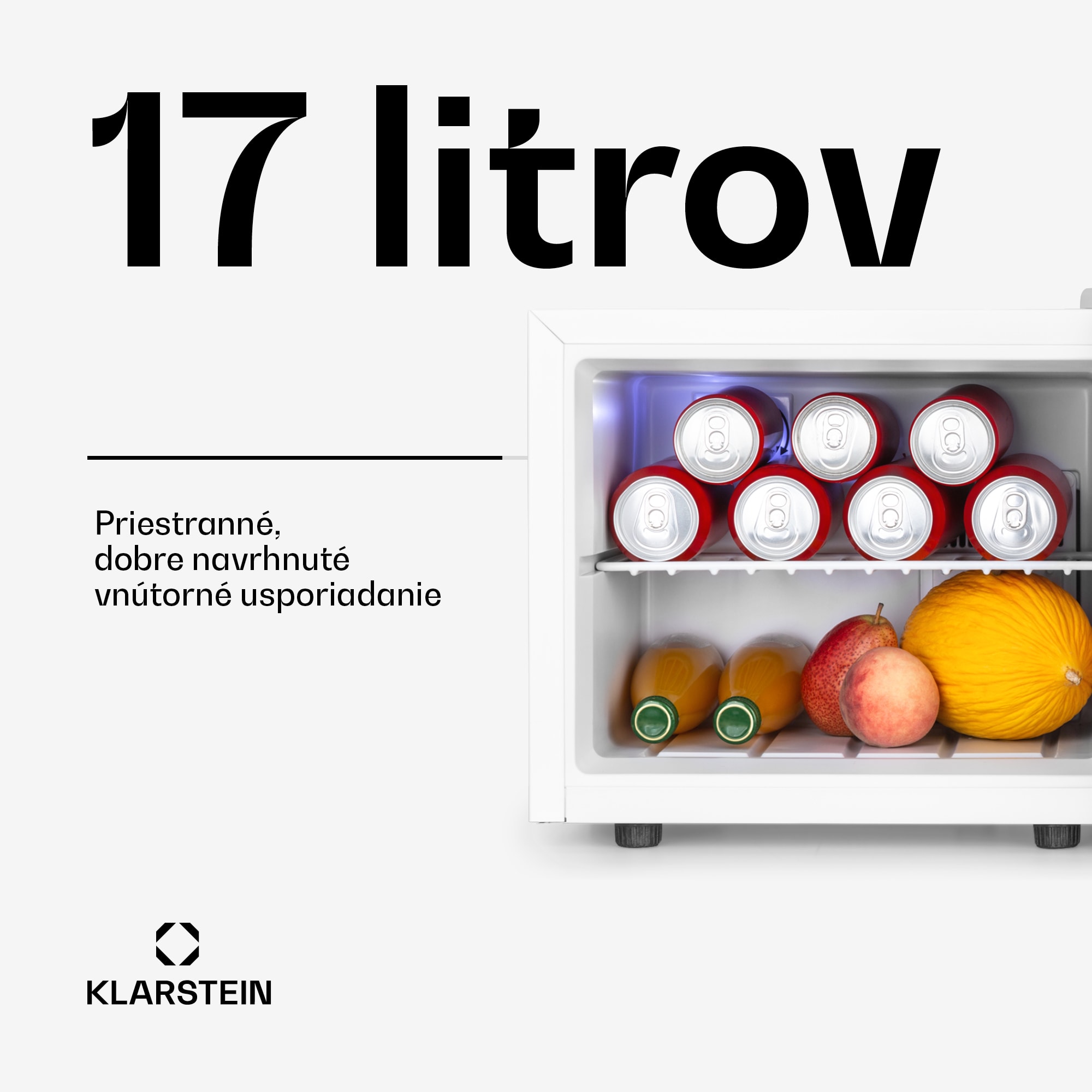 Klarstein Geheimversteck, mini chladnička, 17 l, 2 úrovne, 26dB, termoelektrická – Obrázok 2