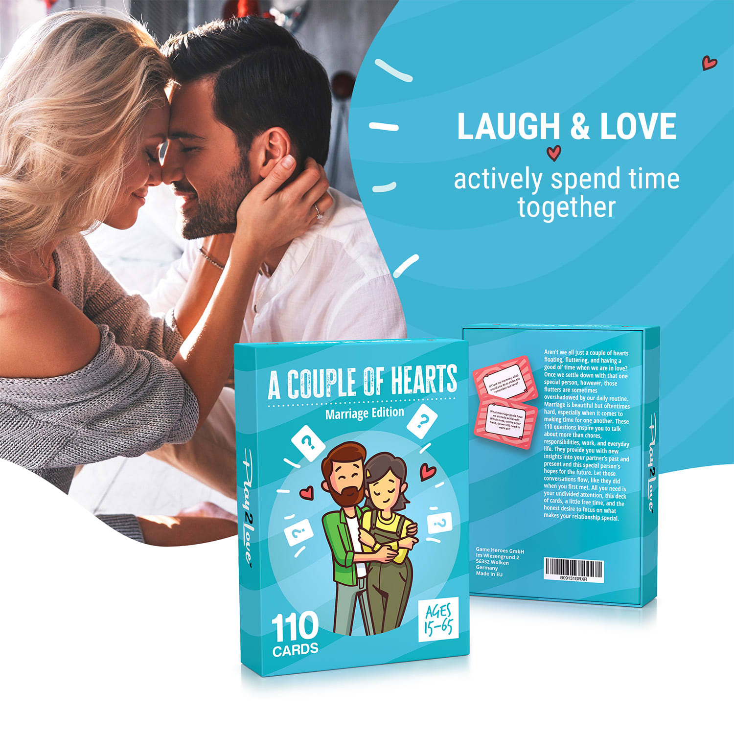 Spielehelden A Couple of Hearts Pre páry 110 láskyplných otázok pre manželské páry v anglickom jazyku – Obrázok 2