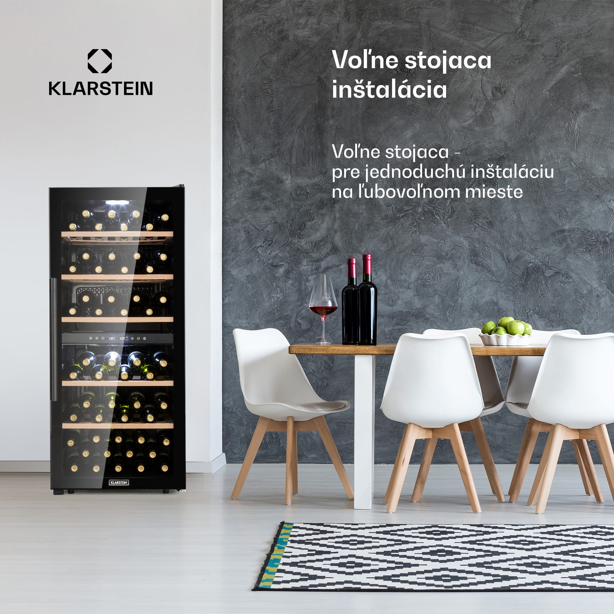 Klarstein Barossa 102D, vinotéka, 2 zóny, 102 fliaš, dotykový LED displej, čierna – Obrázok 3