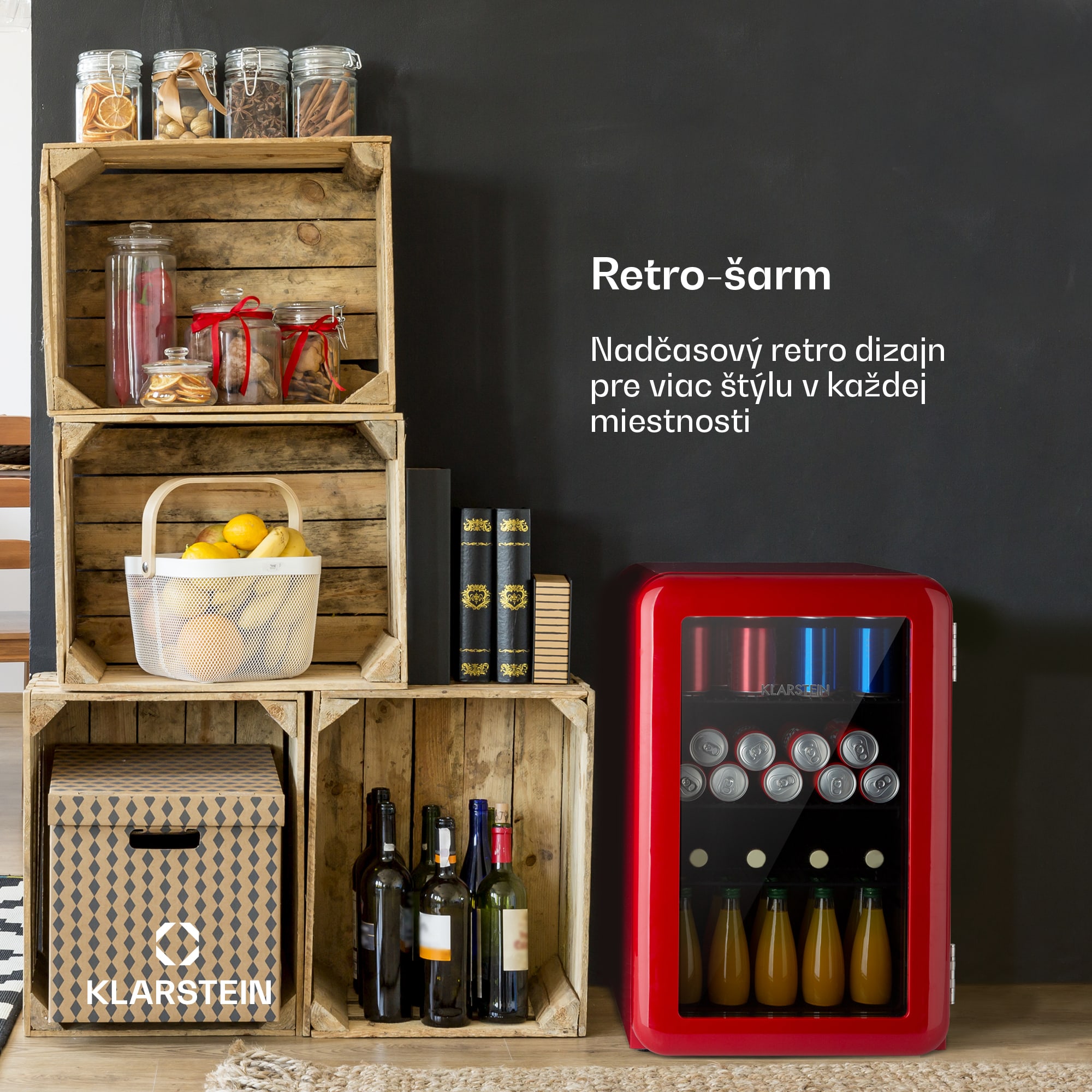 Klarstein PopLife, chladnička na nápoje, chladnička, 70 l, 0-10°C, retro dizajn, LED – Obrázok 3