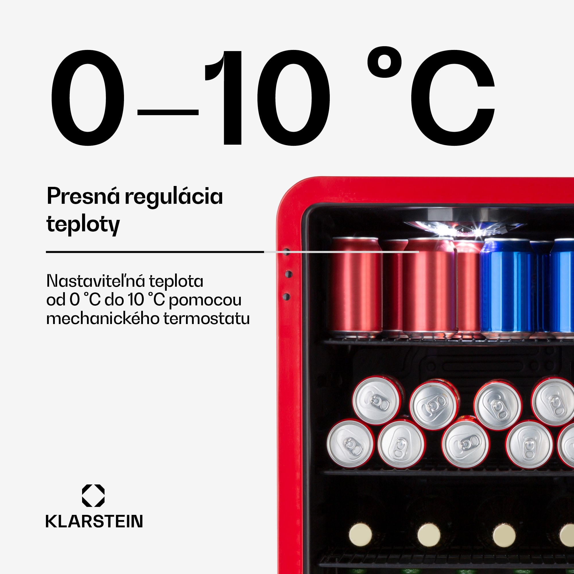 Klarstein PopLife, chladnička na nápoje, chladnička, 70 l, 0-10°C, retro dizajn, LED – Obrázok 4