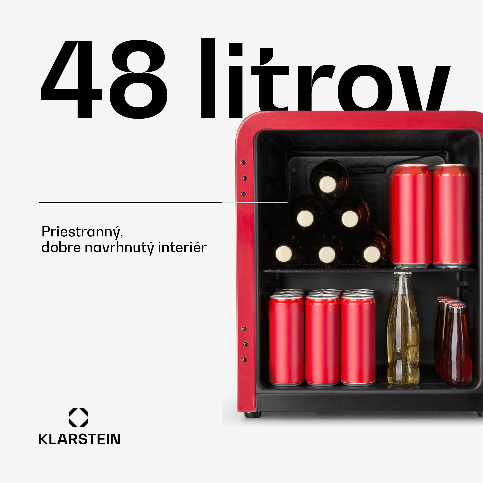 Klarstein PopLife 48, chladnička na nápoje, 0-10°C, retro dizajn – Obrázok 2