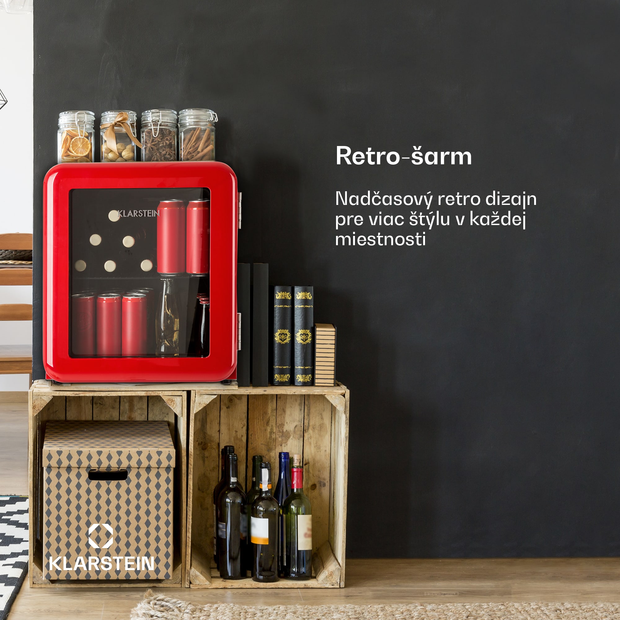 Klarstein PopLife 48, chladnička na nápoje, 0-10°C, retro dizajn – Obrázok 3