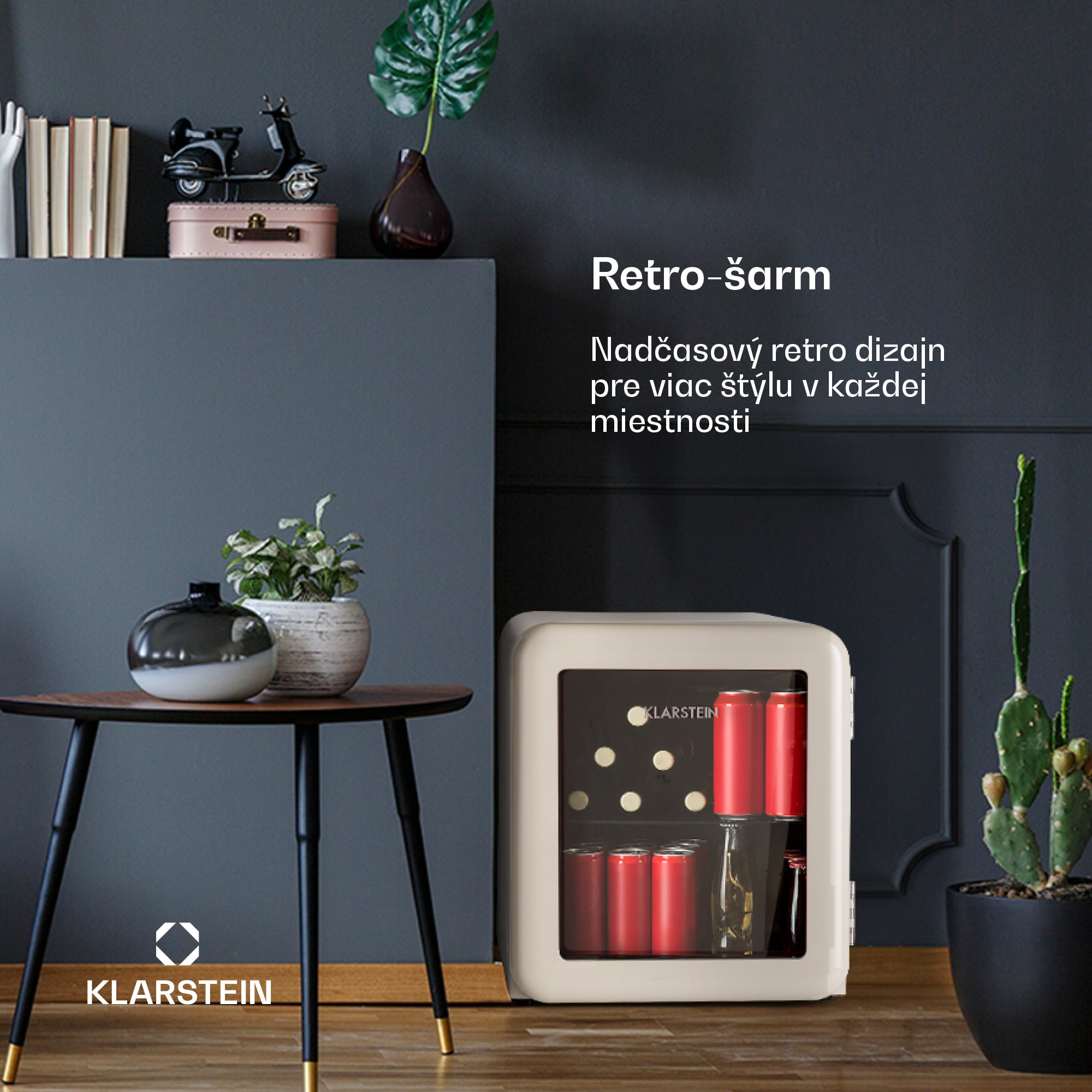 Klarstein PopLife 48, chladnička na nápoje, chladnička, 48 l, 0-10°C, retro dizajn – Obrázok 3