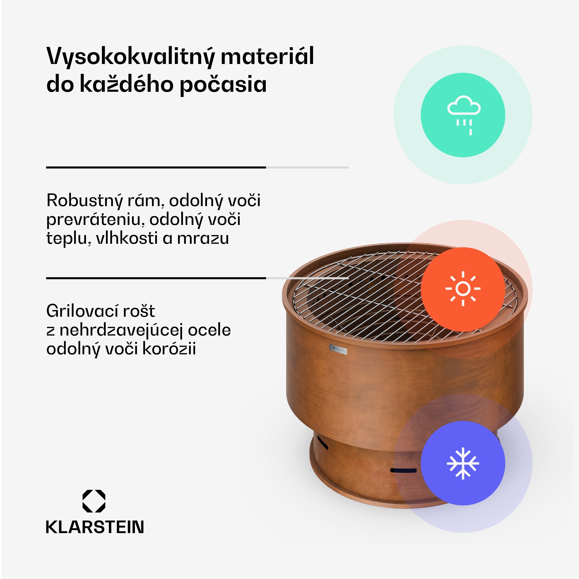 Blumfeldt Pompeji ohnisko s grilom | Ochrana proti iskrám | Odolné voči prevráteniu | Robustné | 60 cm – Obrázok 5
