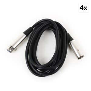 FrontStage sada štyroch XLR káblov, 3 m, samec na samica