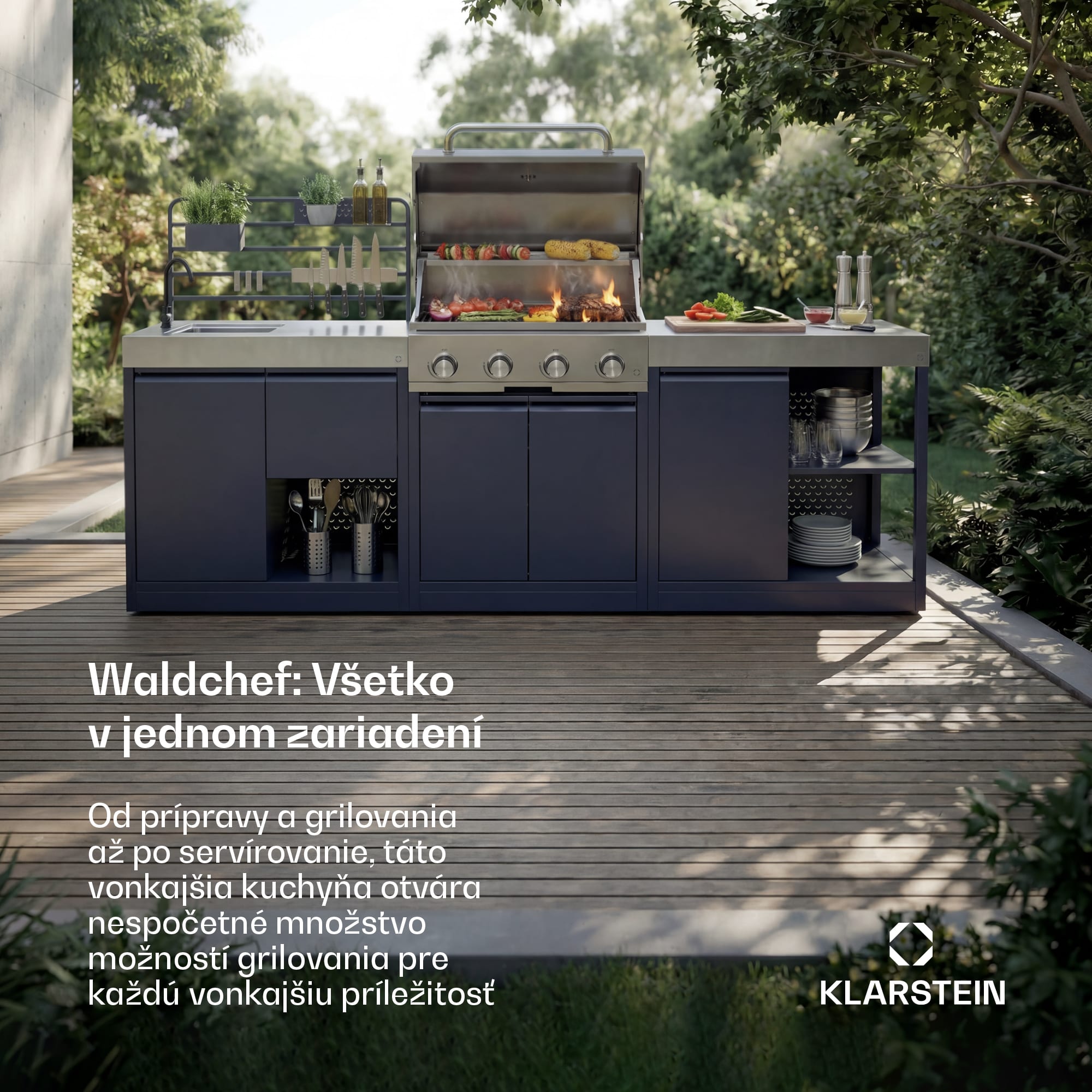 Klarstein WaldChef súprava vonkajšej kuchyne | 4 horáky | 30 mbar | 12 800 W | Vodeodolná | Nehrdzavejúca oceľ – Obrázok 2