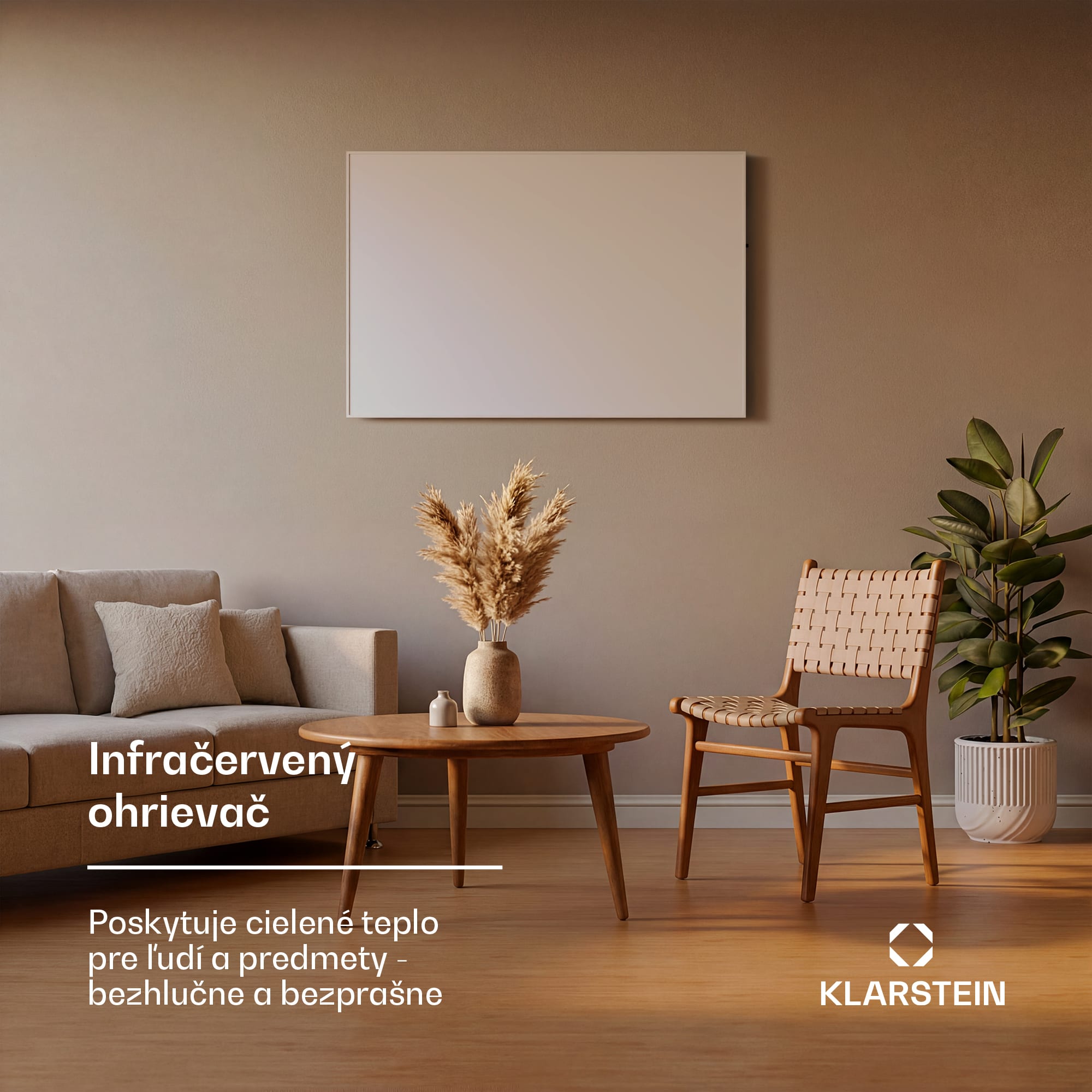 Klarstein Wonderwall 960 Smart, infračervený ohrievač, 80 x 120 cm, 960 W, týždenný časovač, IP24, biely – Obrázok 4