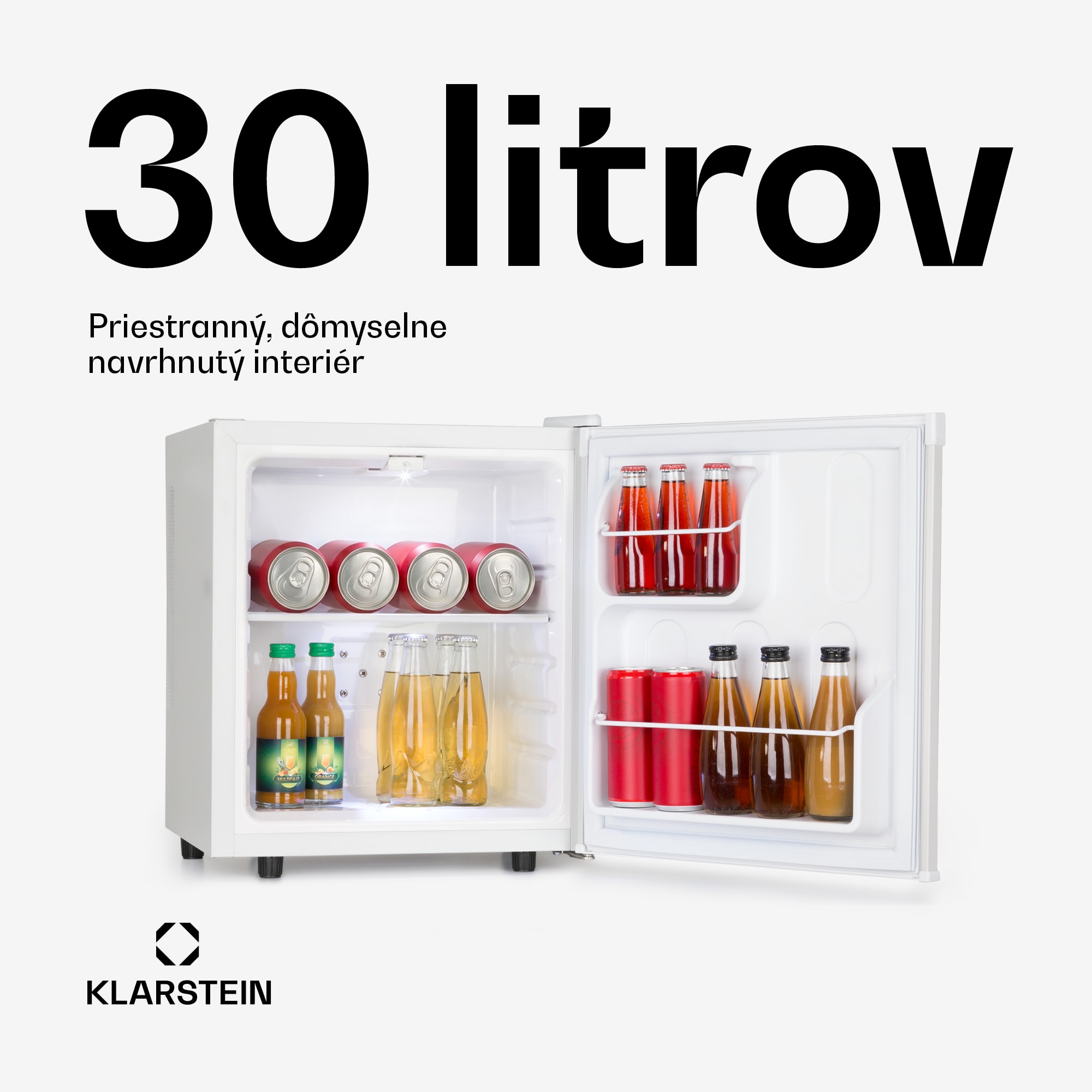 Klarstein Silent Cool, chladnička, 30 l, Arctic-Fox Cooling, energet. trieda G, biela – Obrázok 2